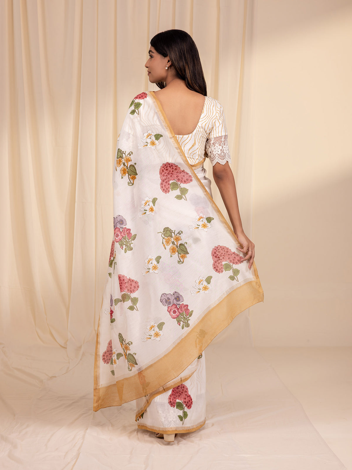 Bawan Rang Chanderi Saree