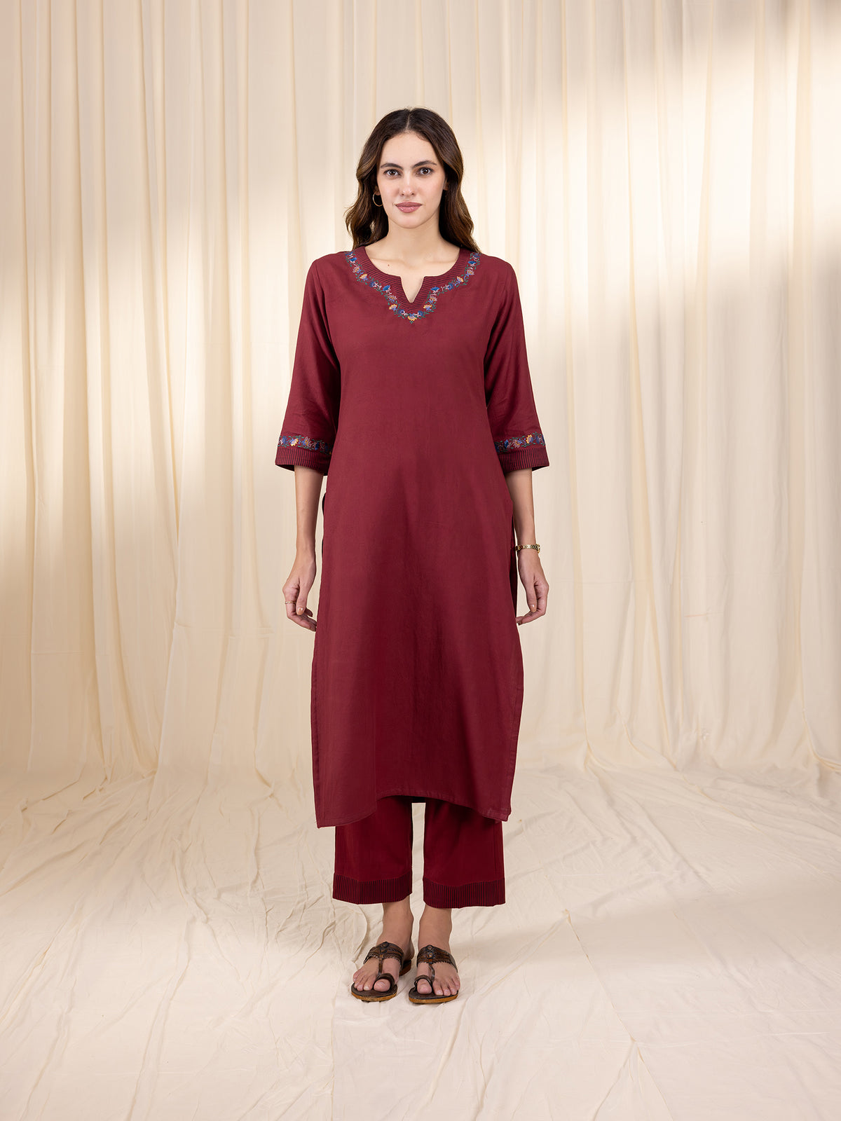 Berry Twill Kurta