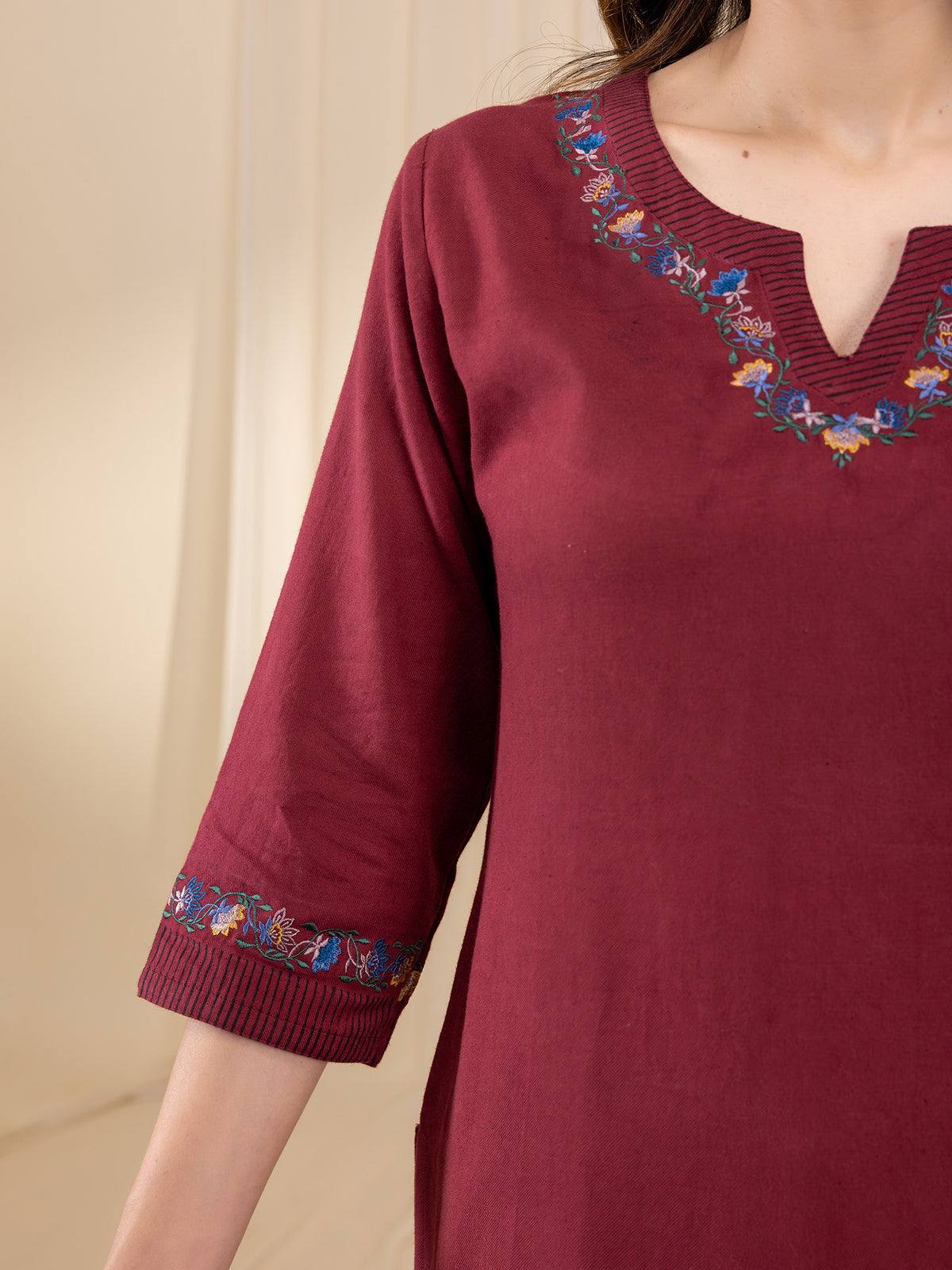 Berry Twill Kurta
