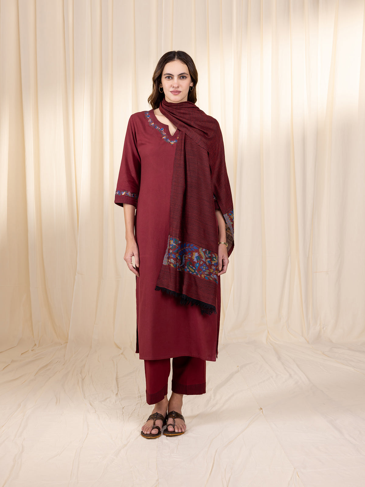 Berry Twill Kurta