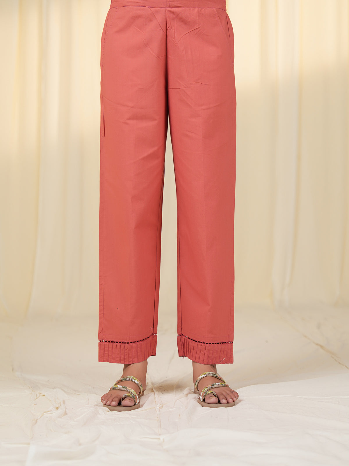 Blossom Mist Cotton Straight Pants