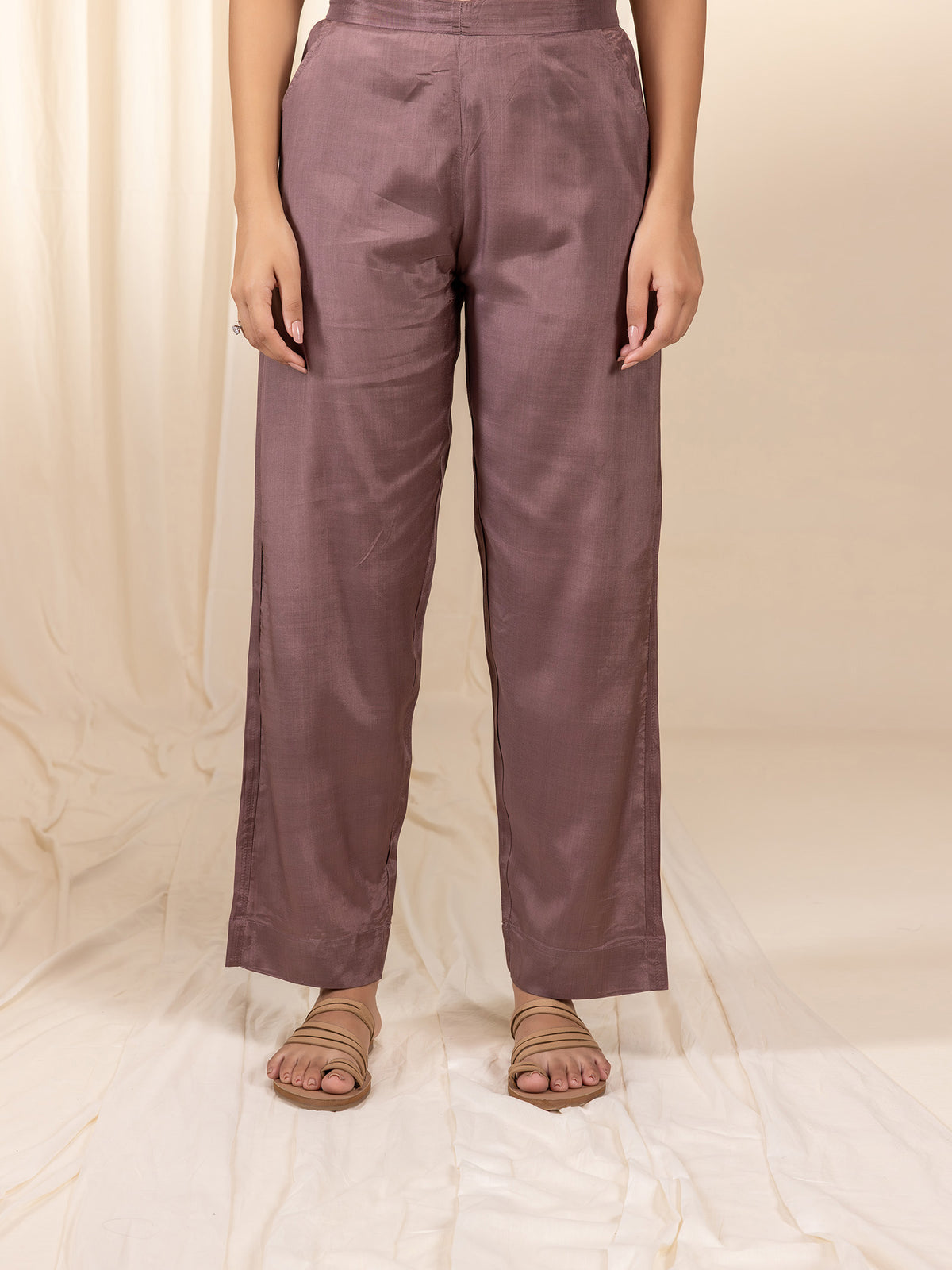 Brunette Bamboo Silk Straight Pants