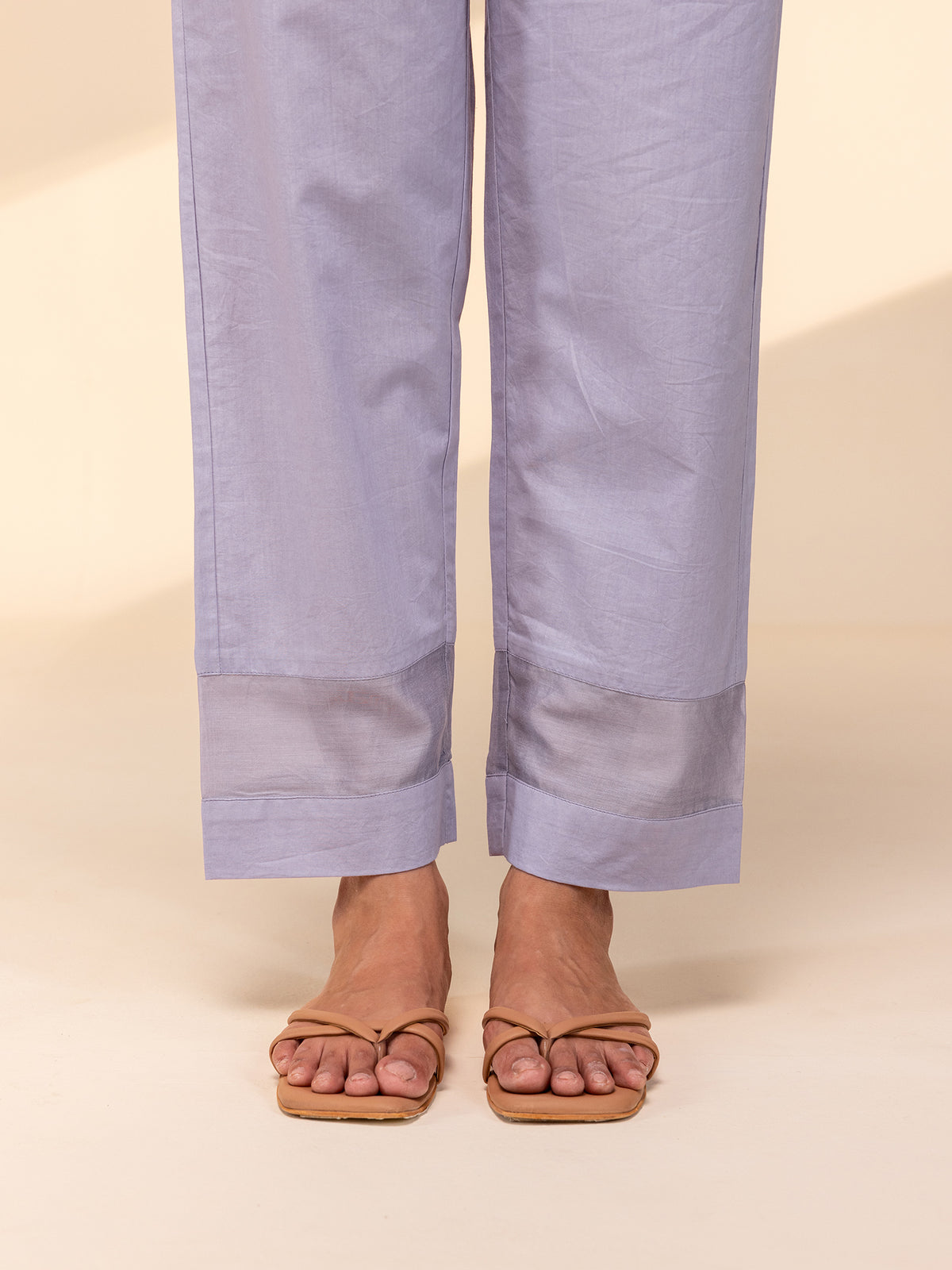 C-B Pink Cotton Straight Pant