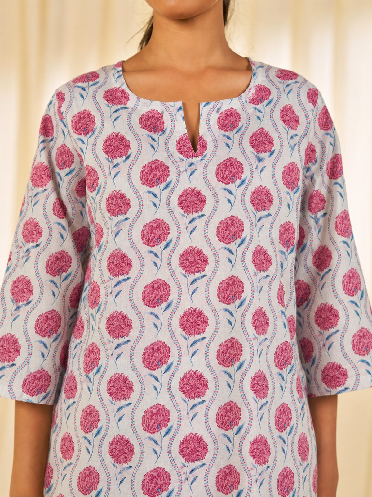 Carnation Pink Cotton Night Suit