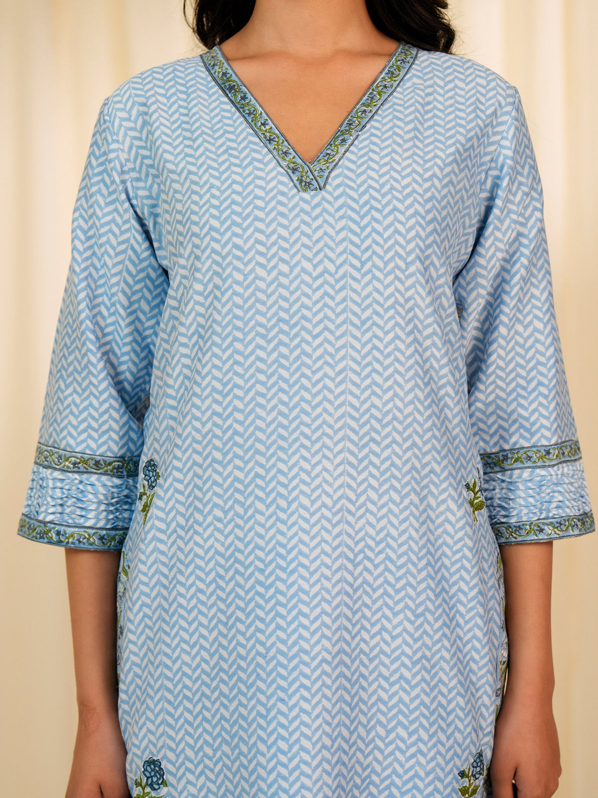 Celeste Aasmani Chanderi Kurta
