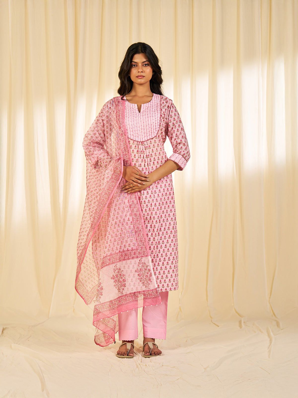 Chhoti Pink Cotton Kurta
