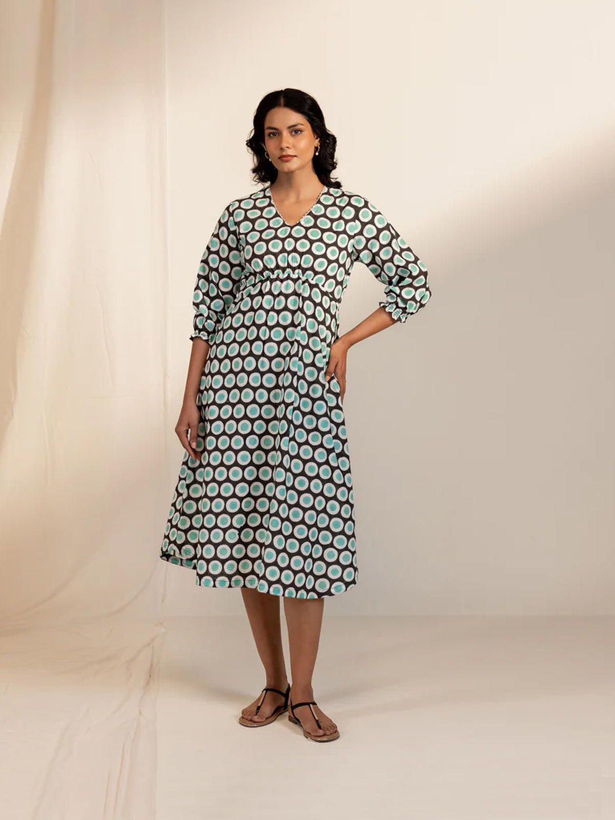 Colour Chrome Turquoise Cotton Dress