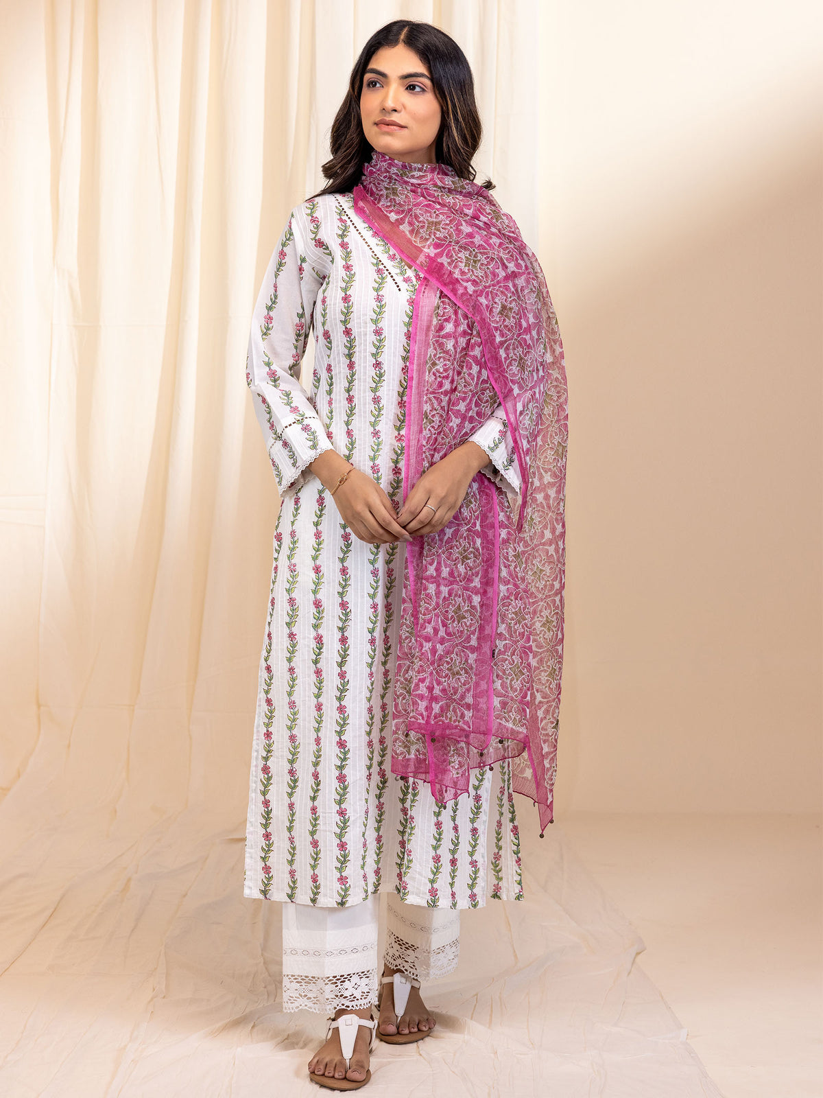 Pink Mosaic Kota Dupatta