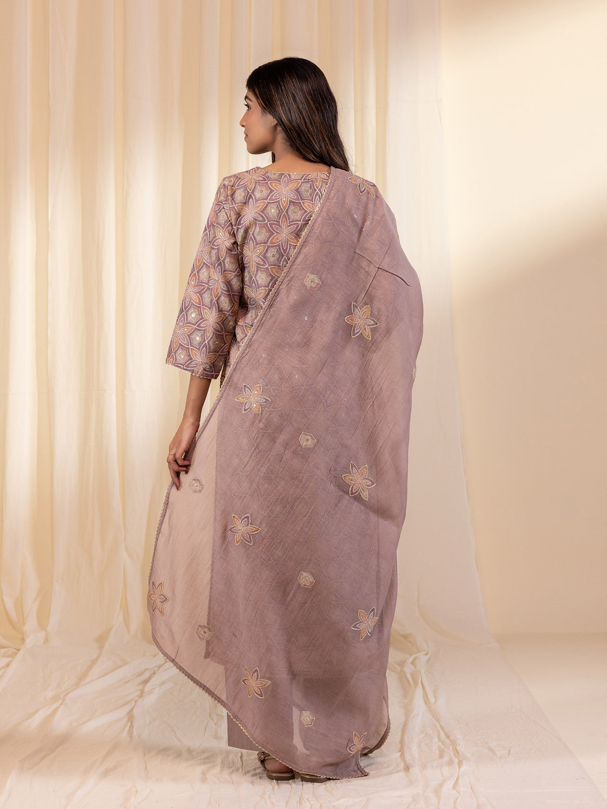 Celebration Mauve Chanderi Dupatta