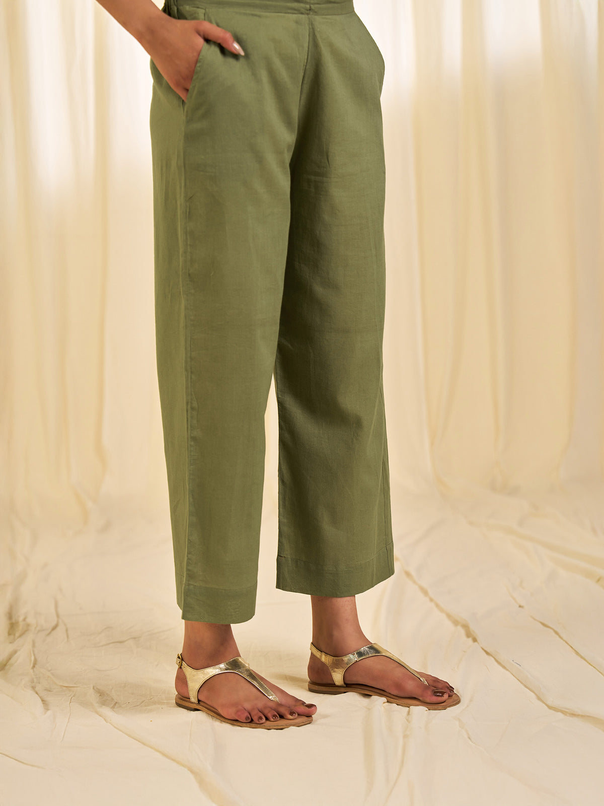 Olive Green - Island Moss Voile Pants