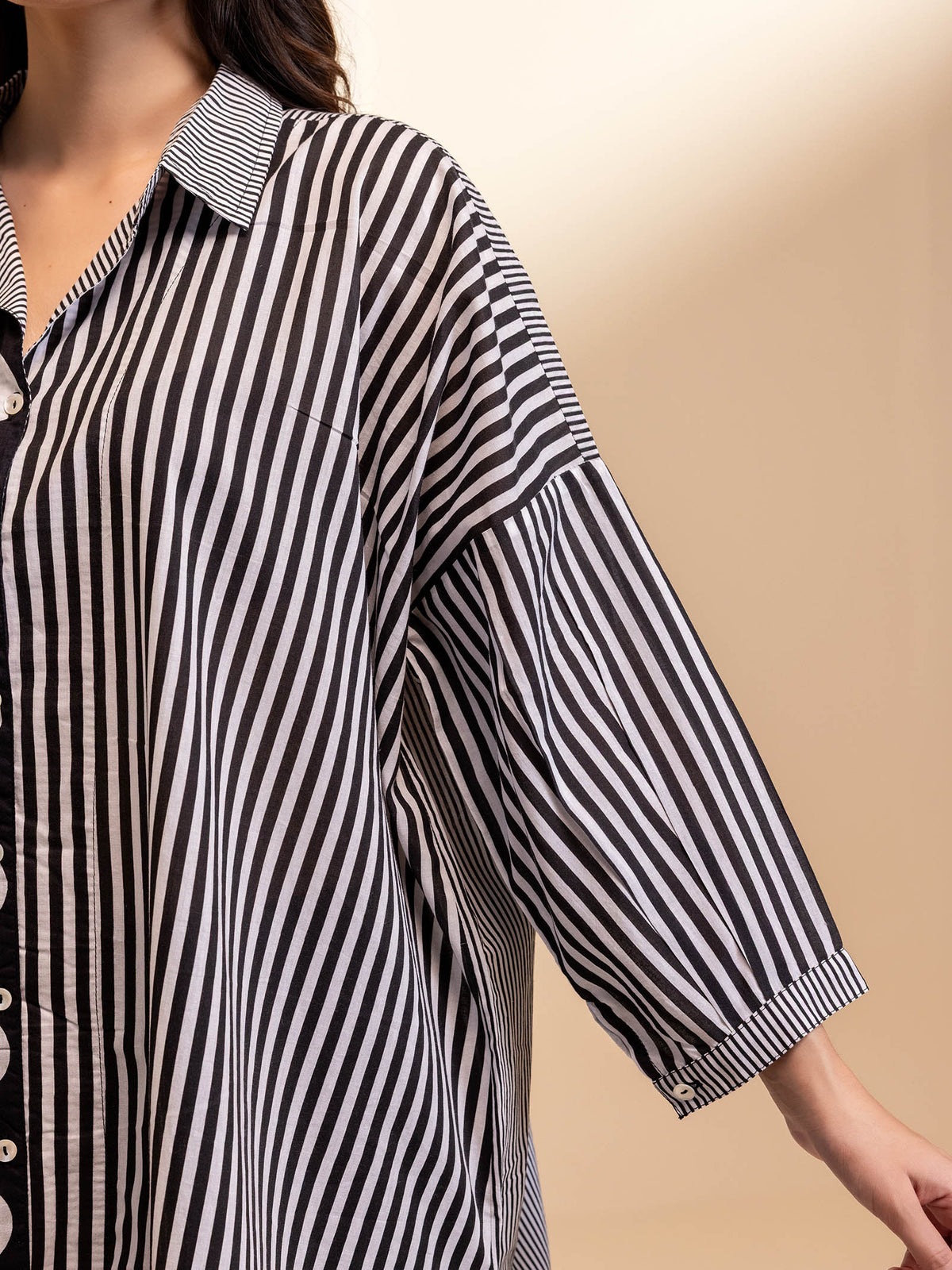 Dot Dot Dash Black Madras Cotton Shirt