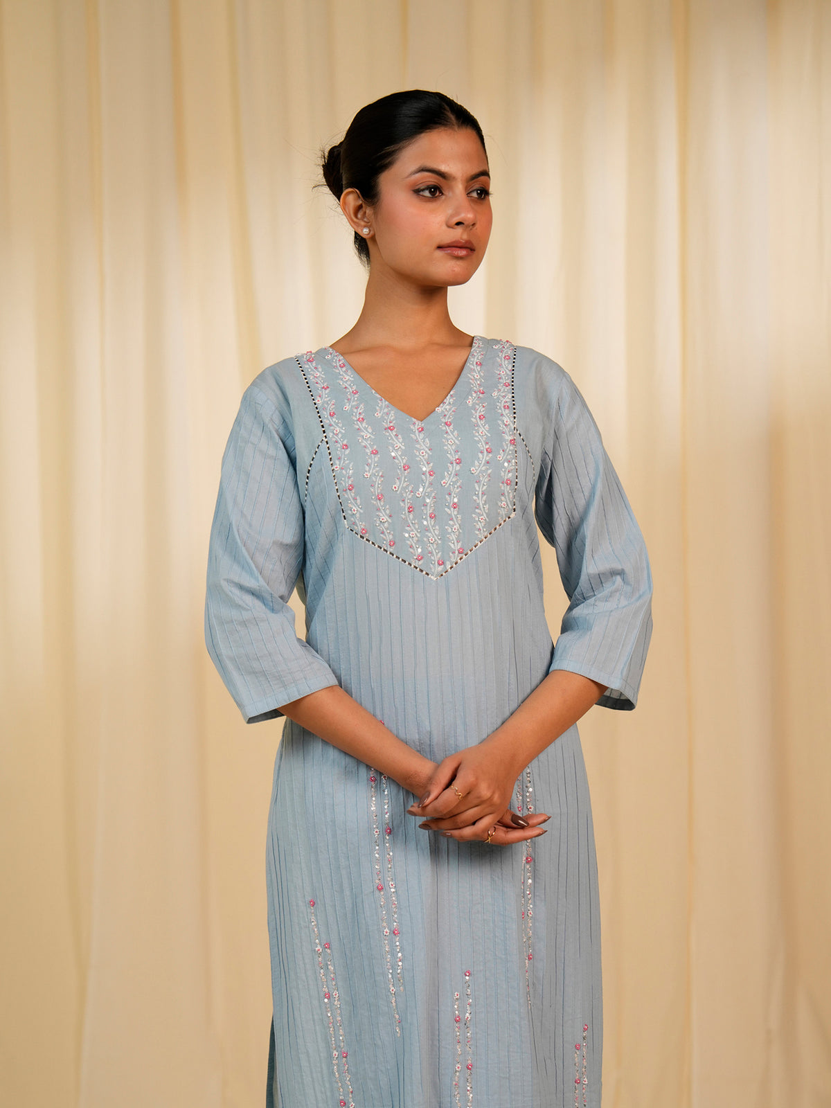 Faguni Plain Cotton Kurta