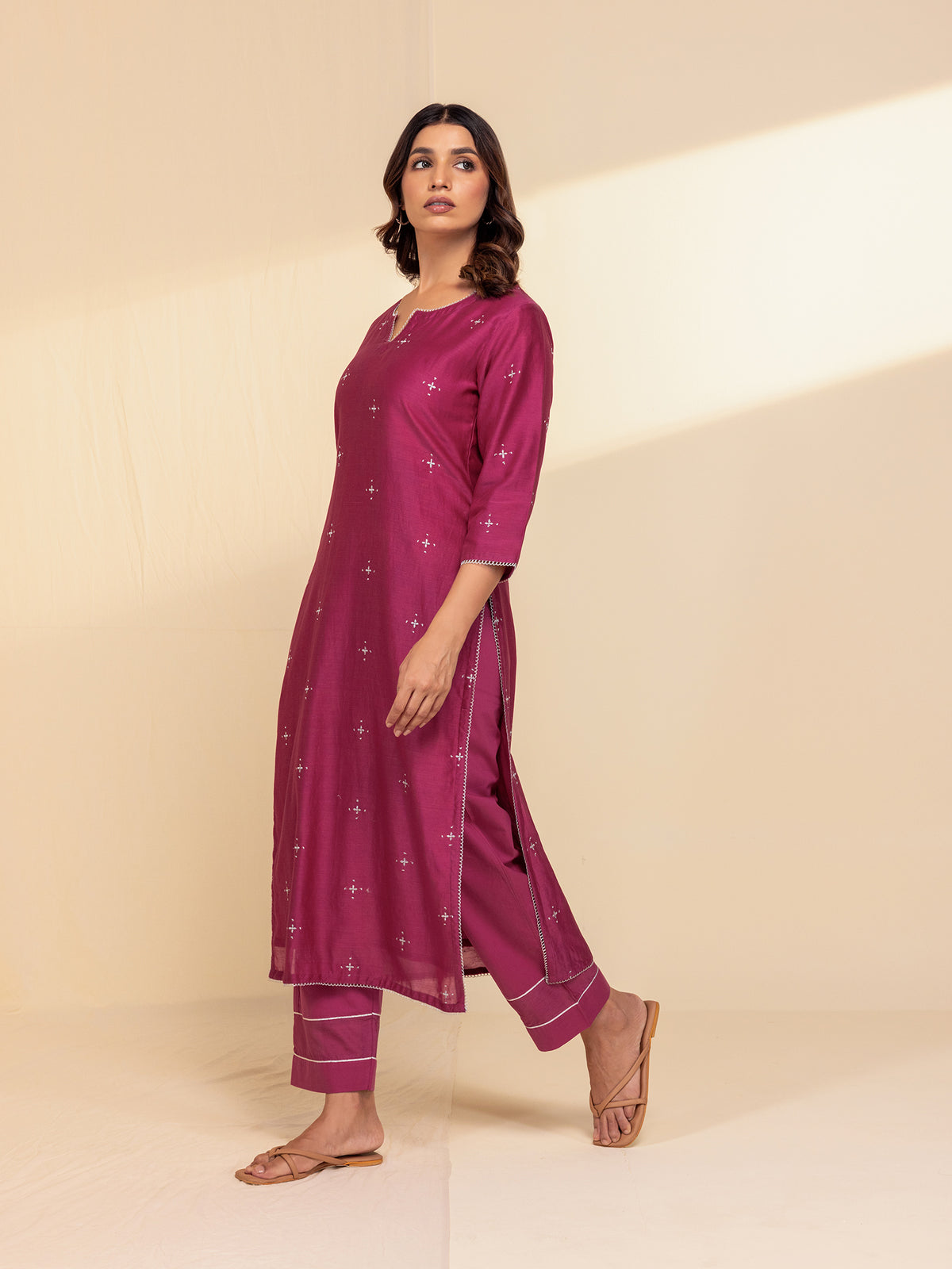 Festive Fuchsia Chanderi Kurta