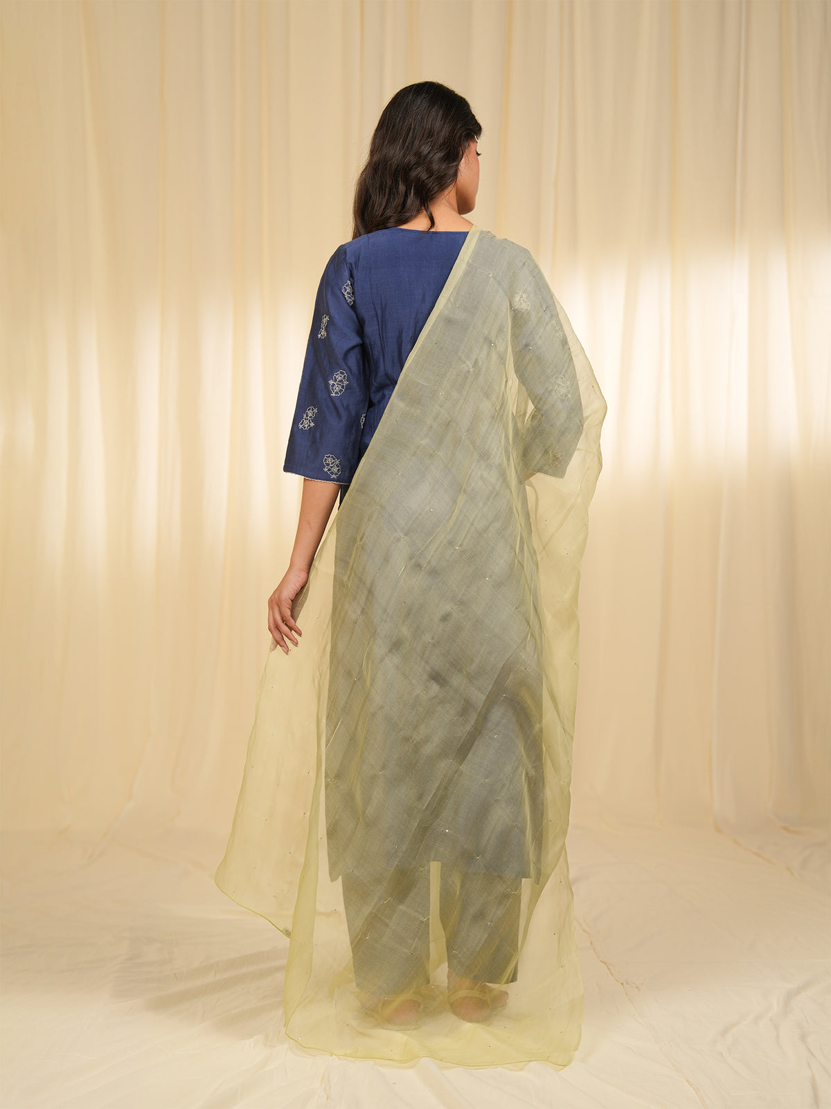 Filigree Green Organza Dupatta