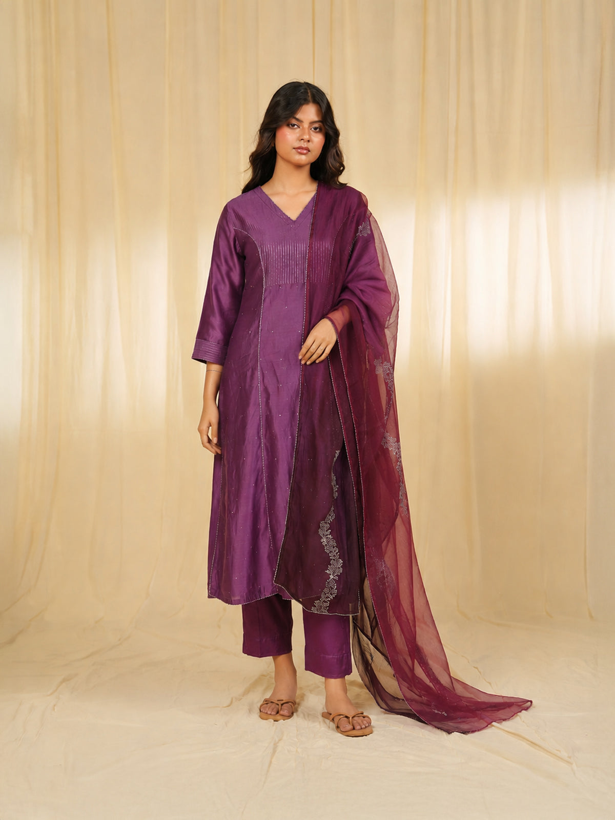Filigree Orchid Organza Dupatta