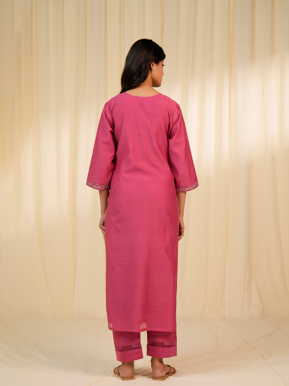 Filigree Pink Chanderi Kurta