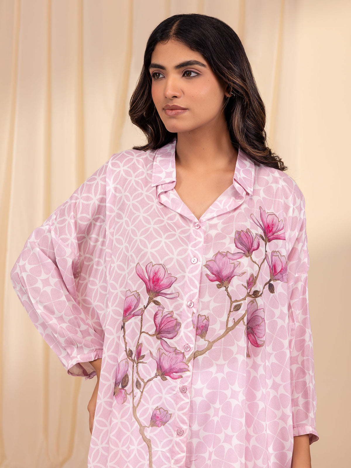 Florist Pink Madras Modal Cotton Shirt