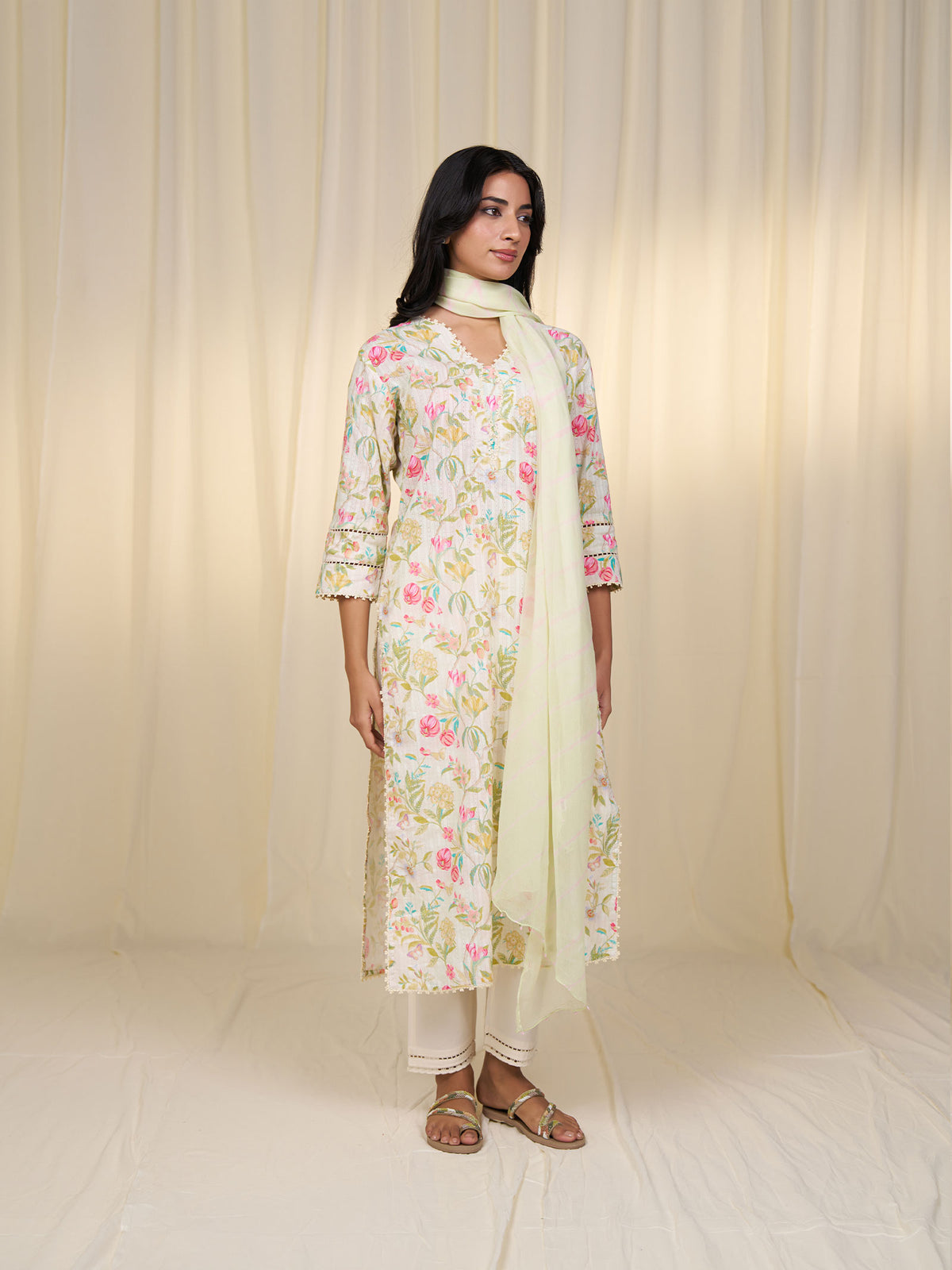 Flower Field Cotton Kurta