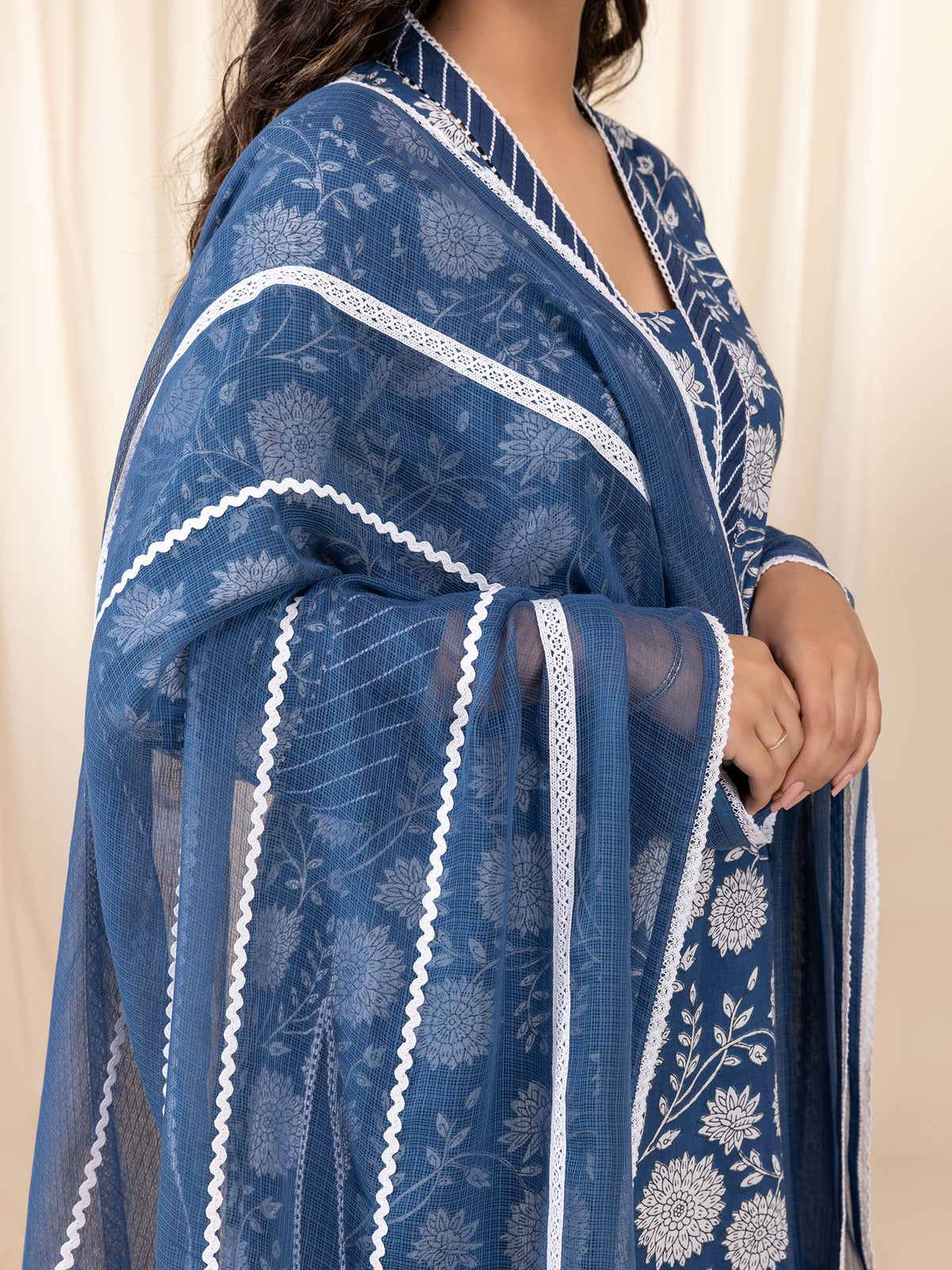 Frosted Bloom Kota Dupatta