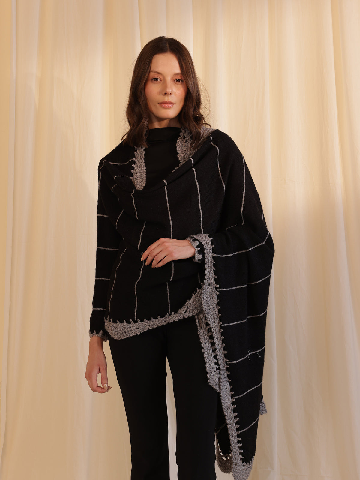 Woollen Fun Factor Shrug - Black