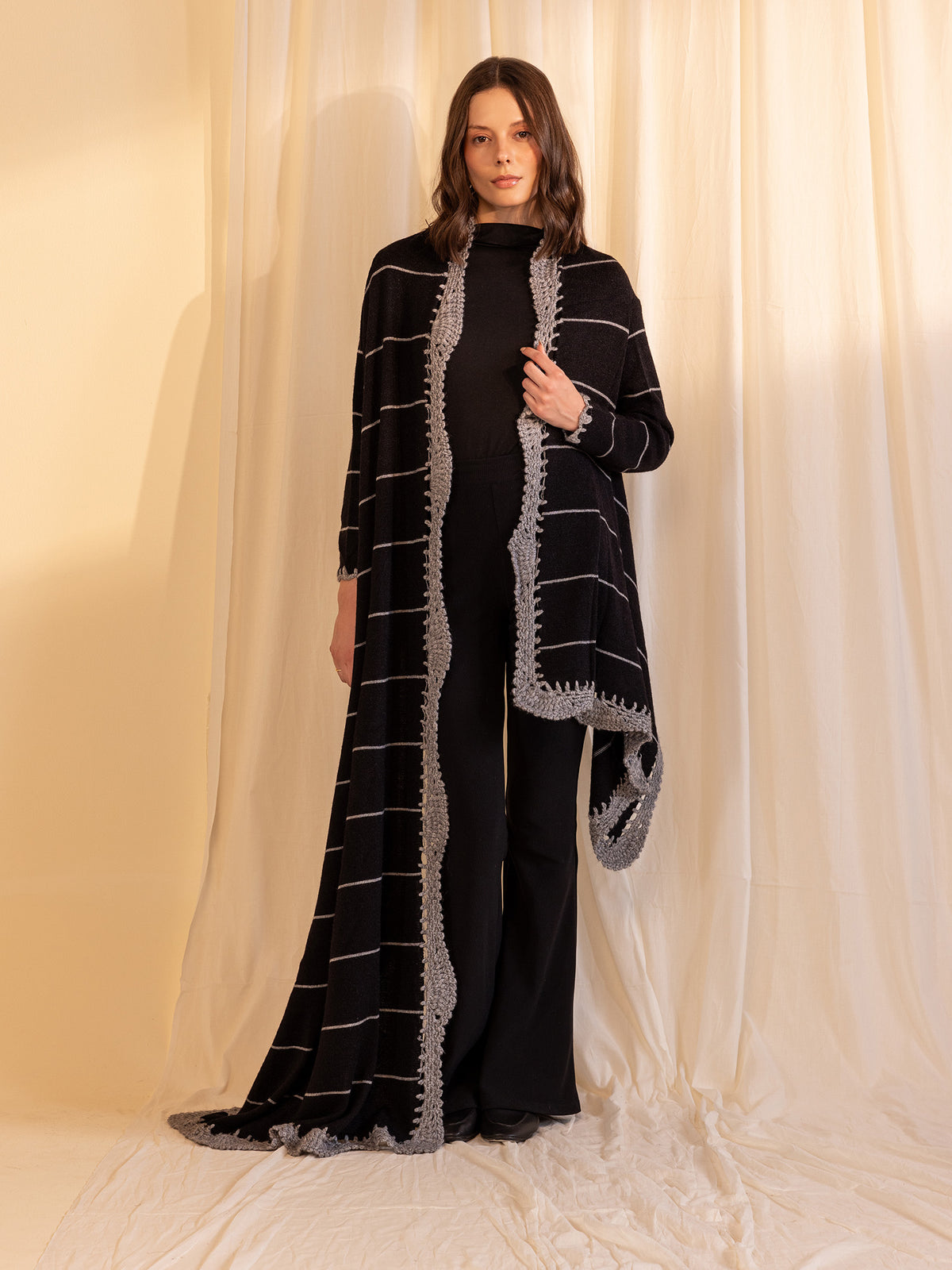 Woollen Fun Factor Shrug - Black