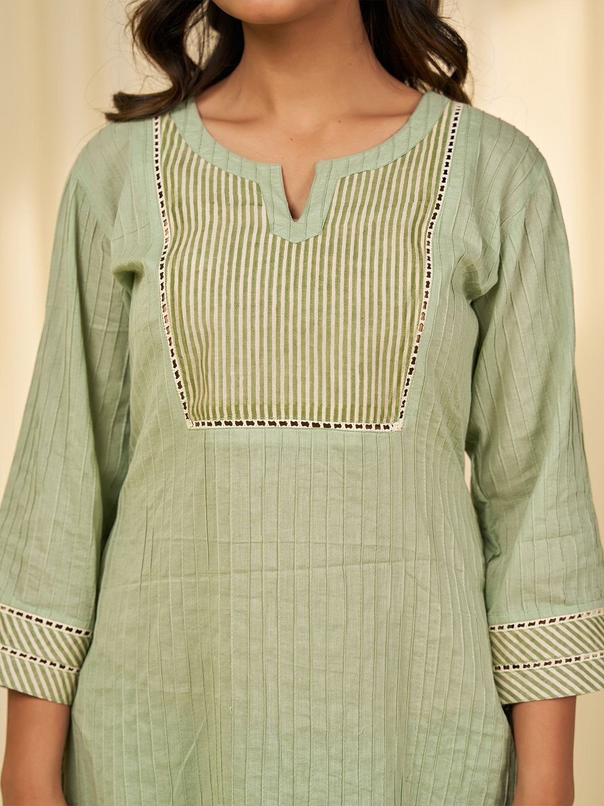 Green Tea Cotton Kurta