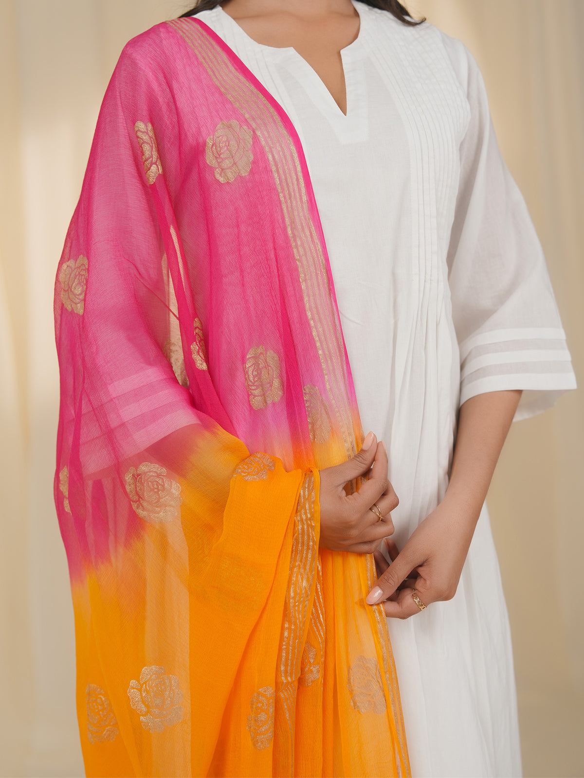 Holi Hai Orange Chiffon Dupatta