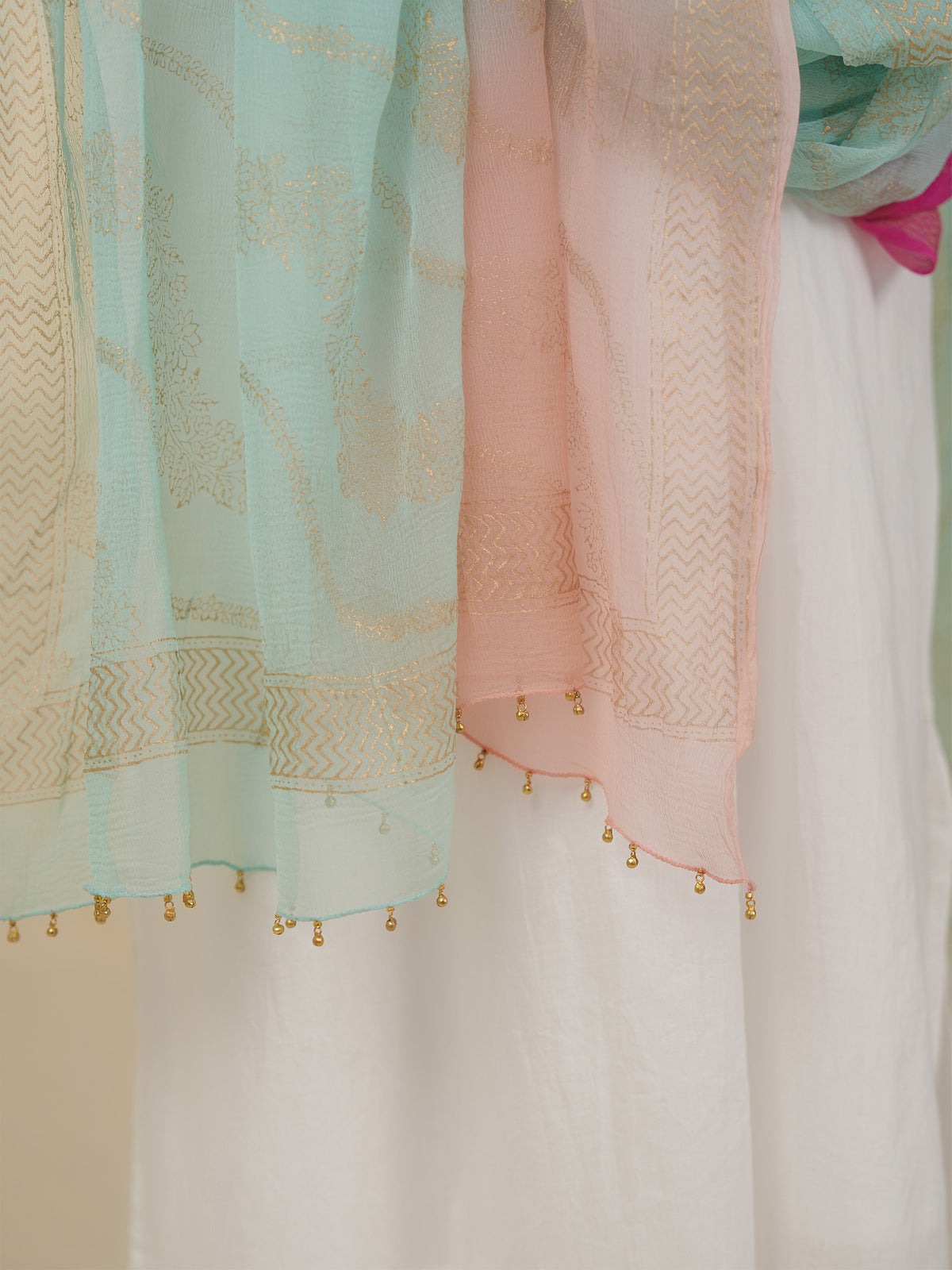 Holi Hai Sea Green Chiffon Dupatta