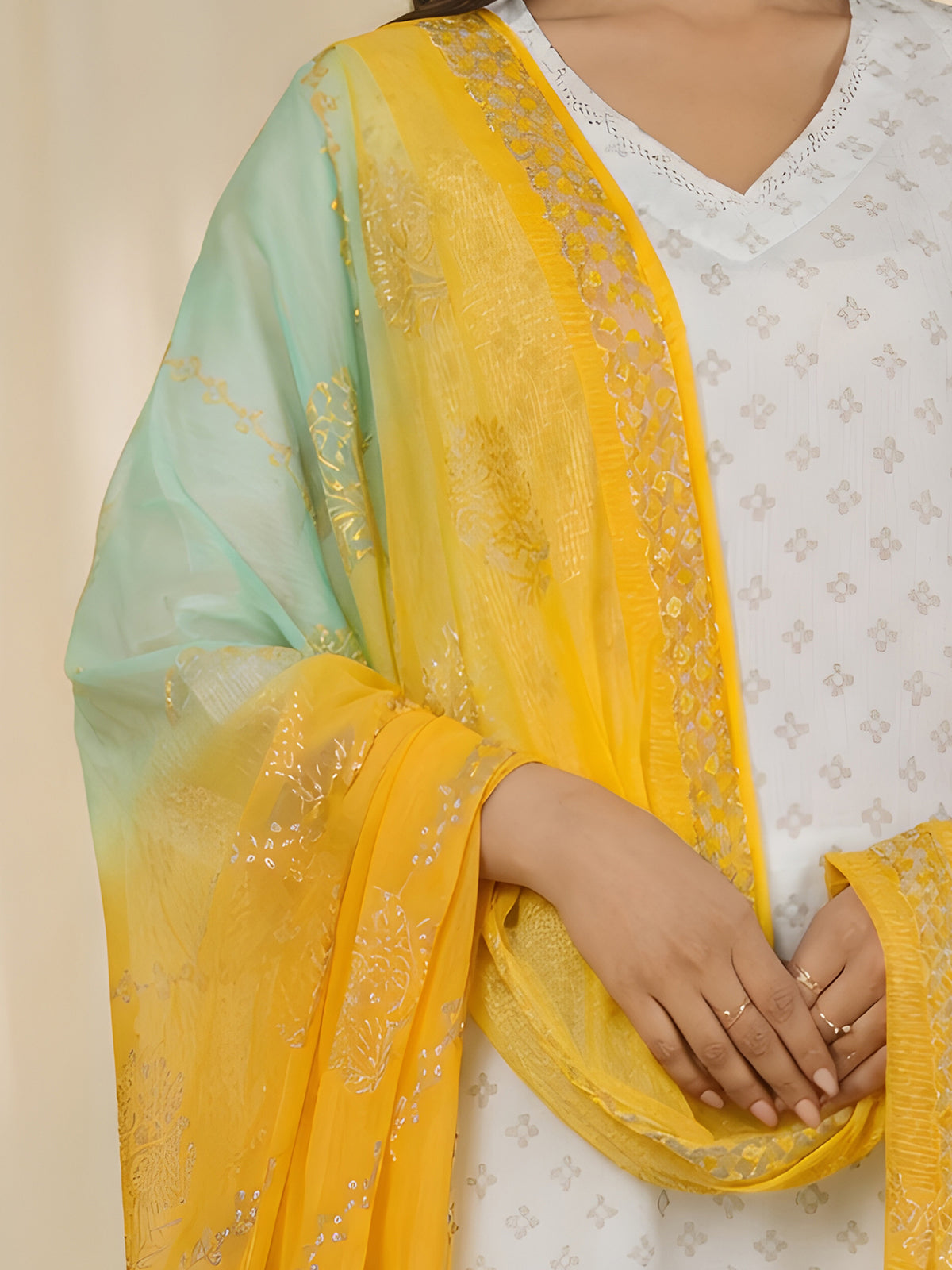 Holi Hai Yellow Chiffon Dupatta