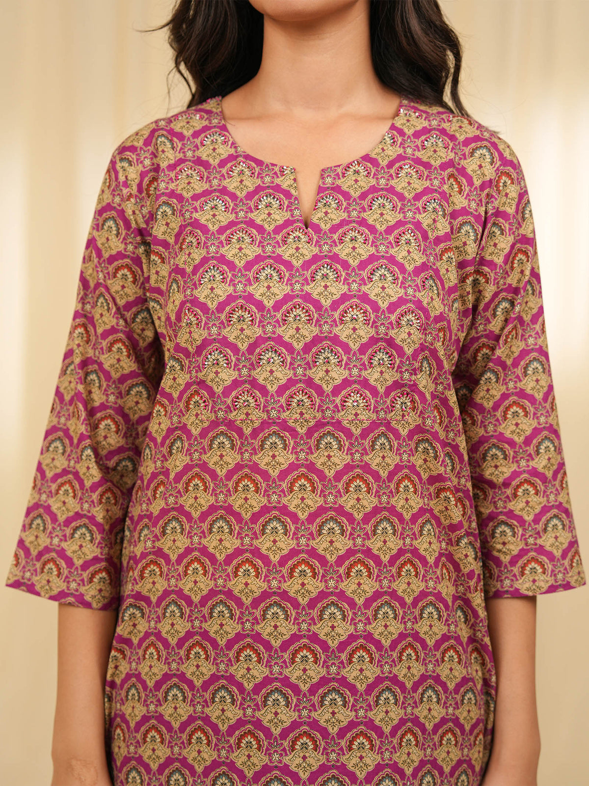 Indian Chintz Grape Cotton Kurta