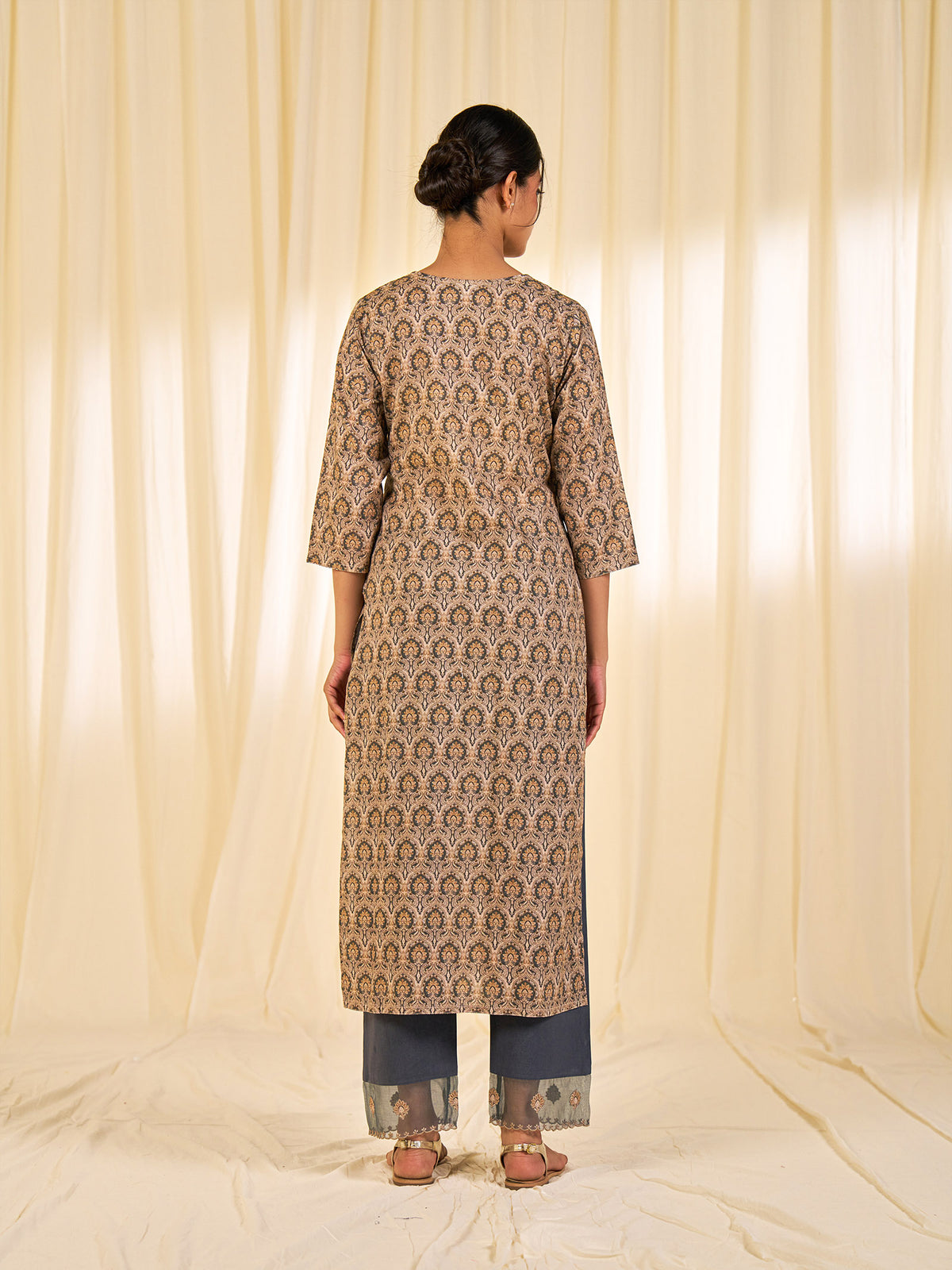 Indian Chintz Truffle Cotton Kurta