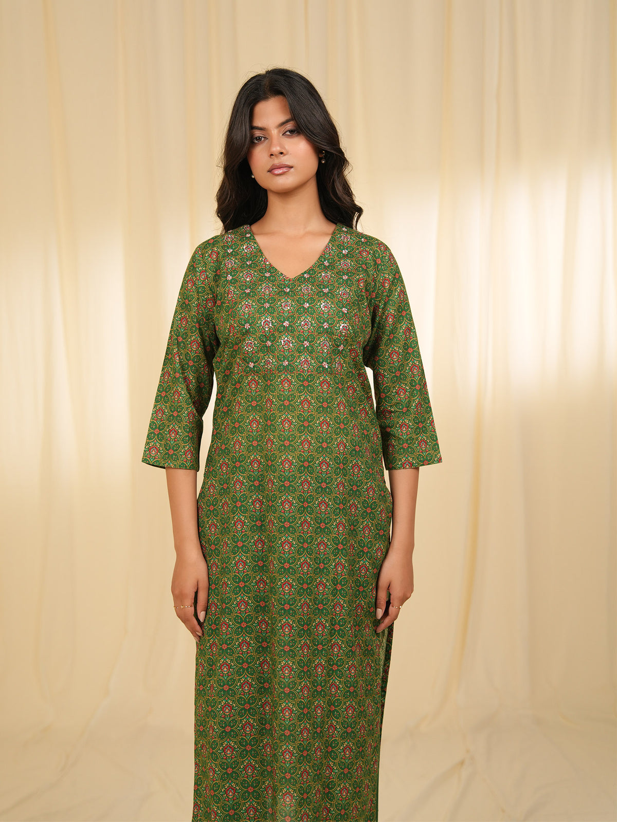 Indian Chintz Verdant Cotton Kurta