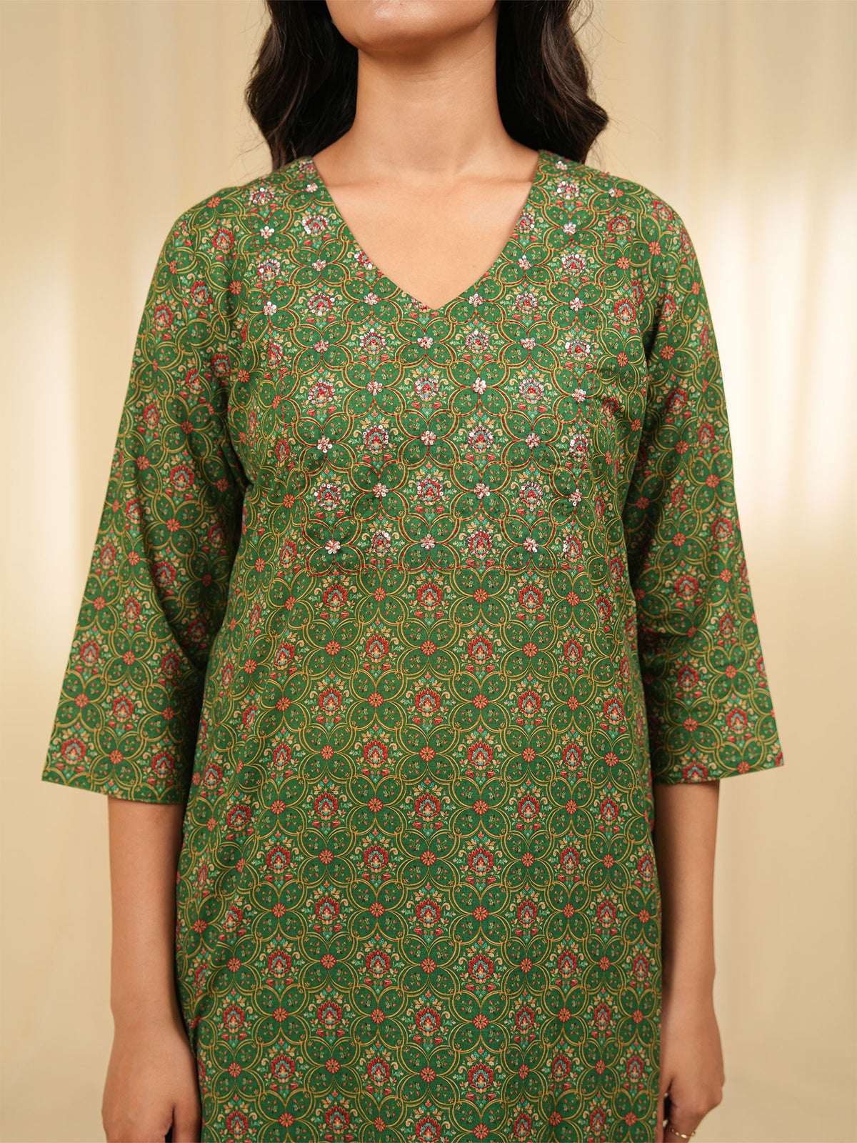 Indian Chintz Verdant Cotton Kurta