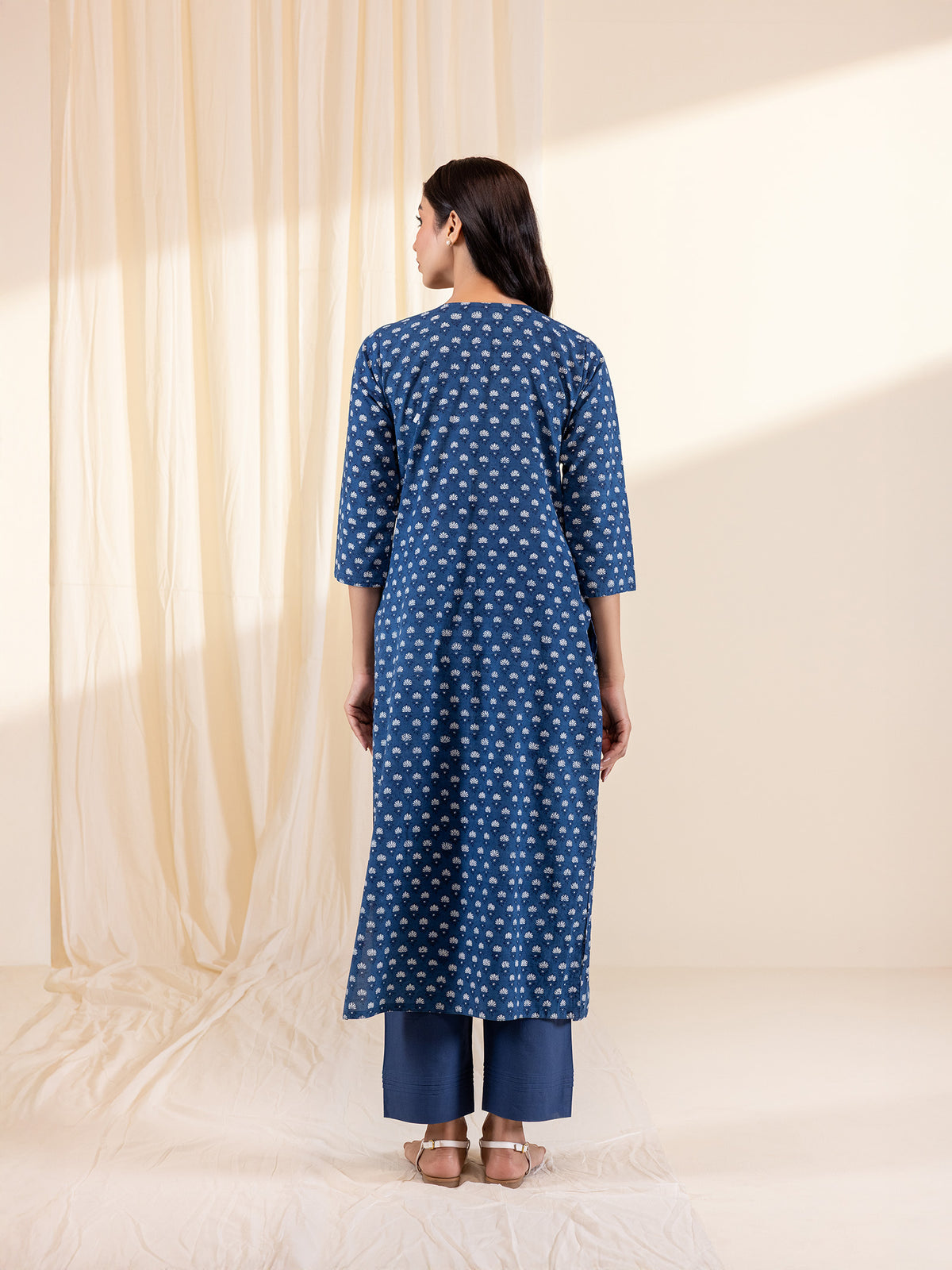 Indigo Diamonds Cotton Kurta