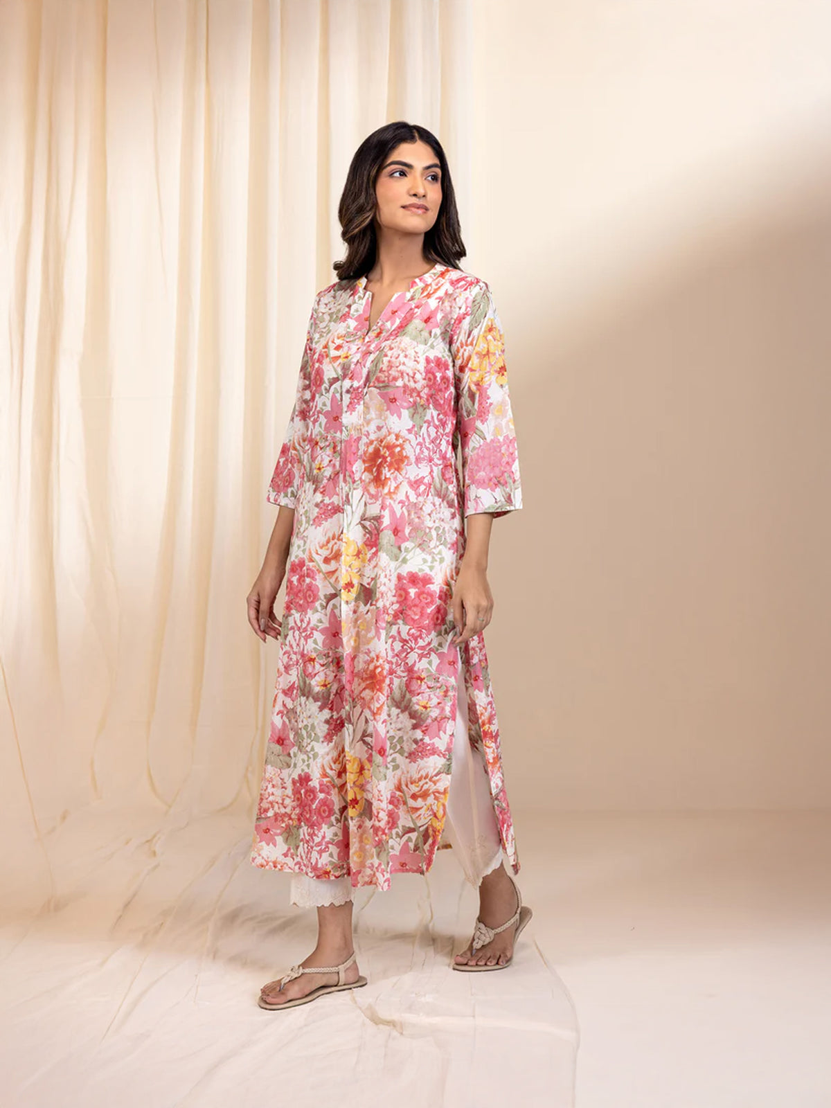 Bloom Peach Viscose Kurta