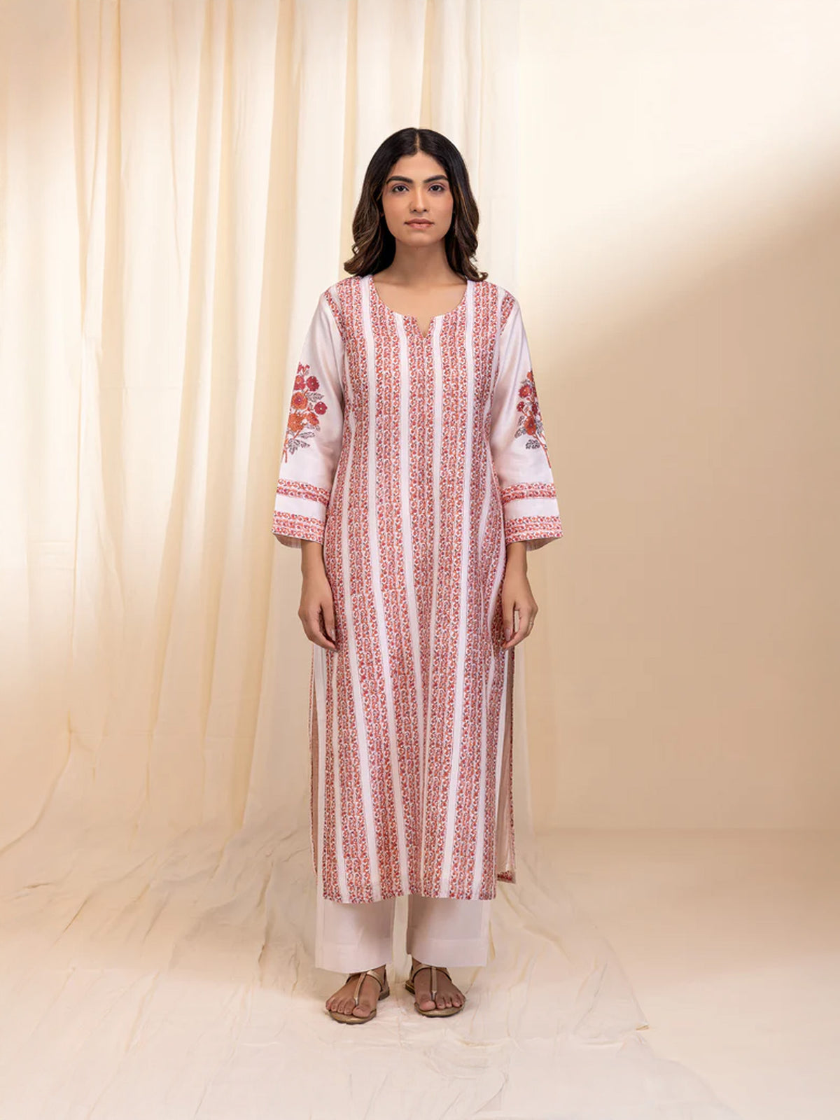 Butter and Blush Chanderi Kurta