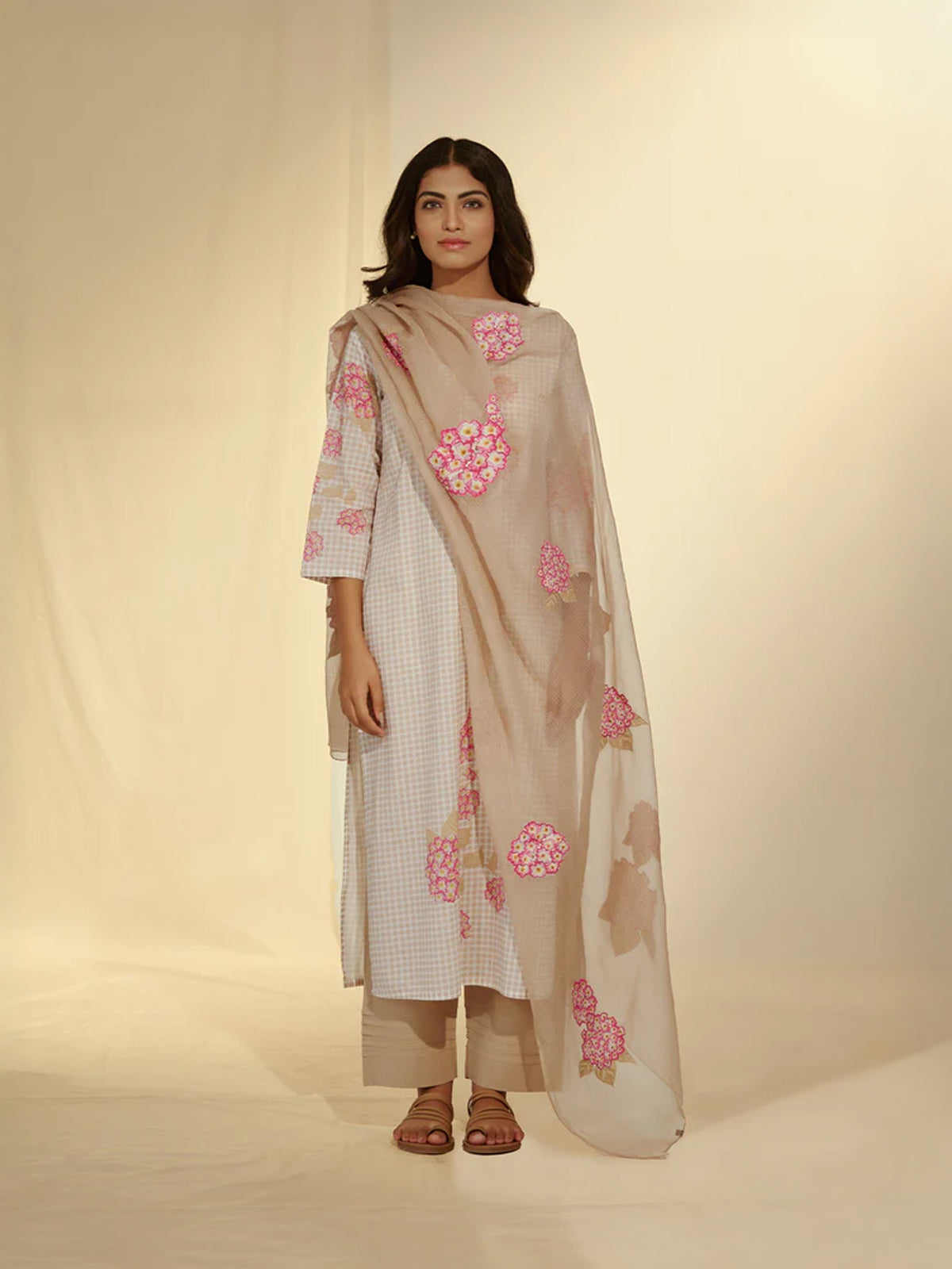 Dots and Flowers Cotton Kurta