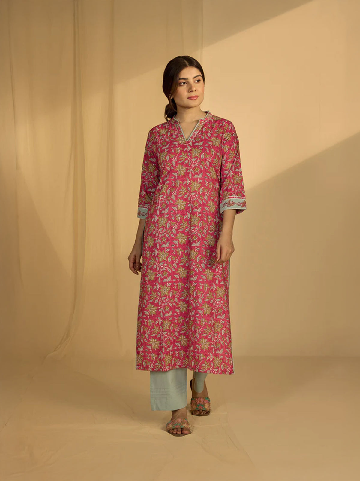 Mint Leaves Cotton Kurta