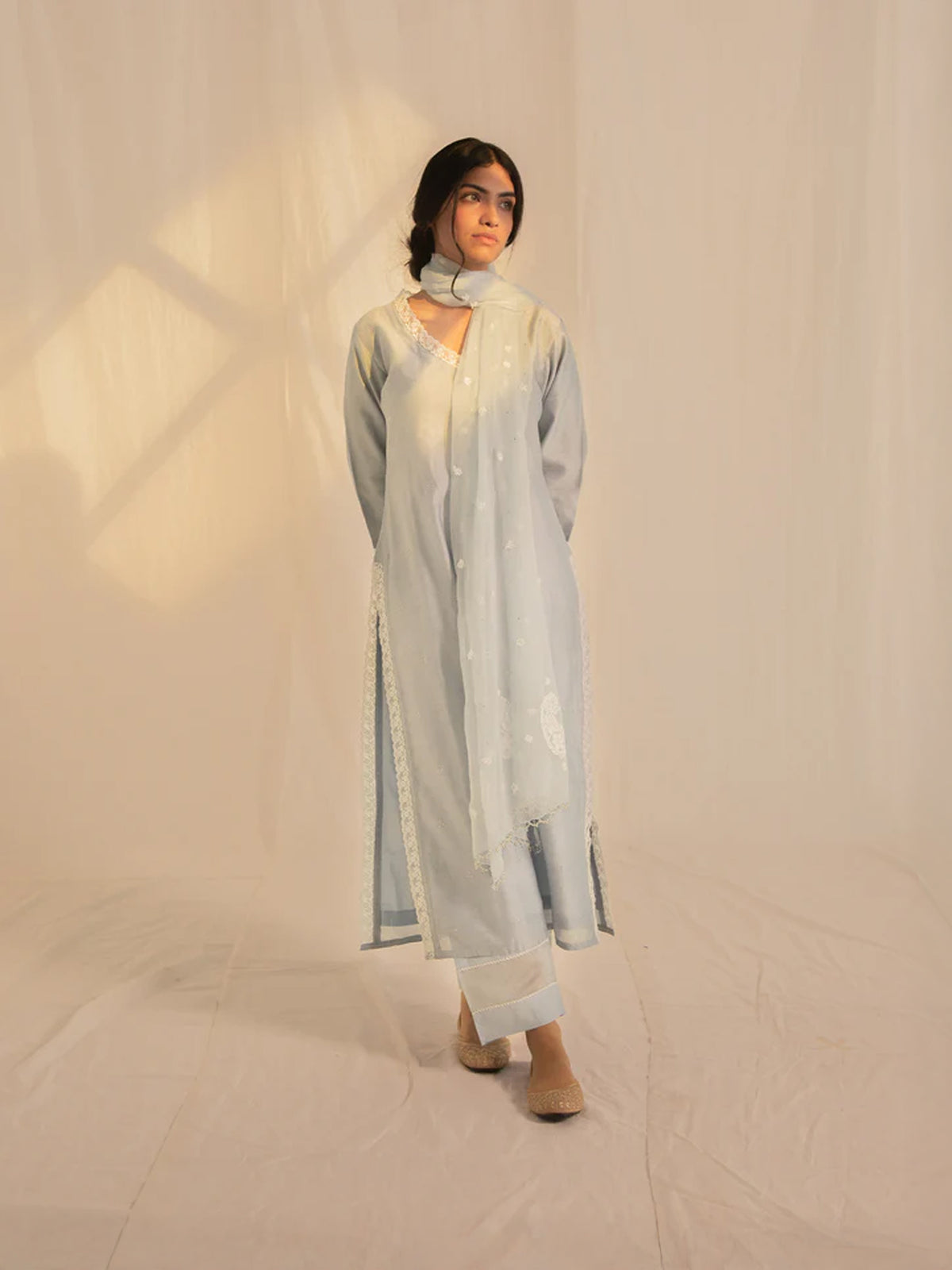 Nawabi Aasman Chanderi Kurta