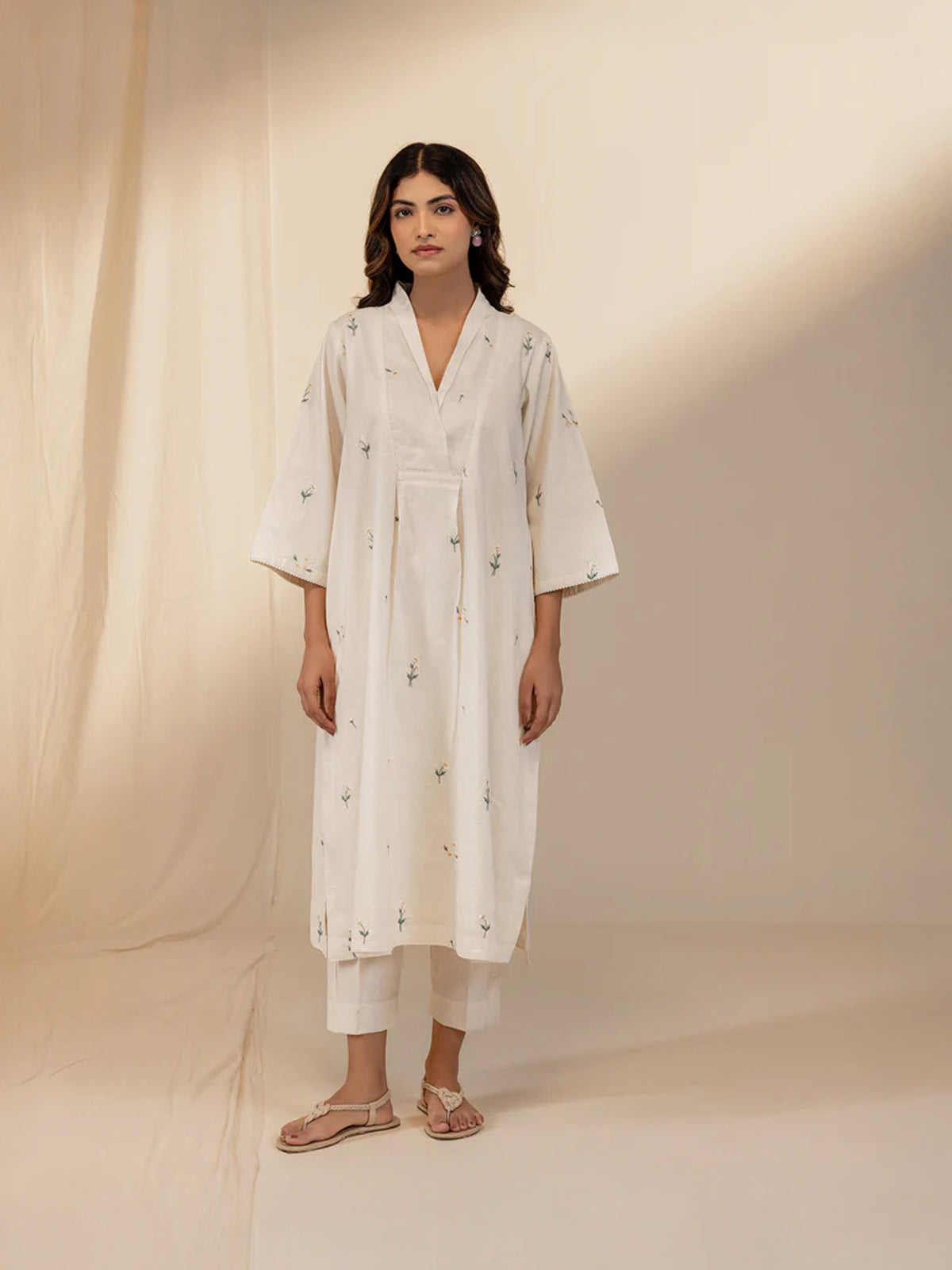 The Artisans Ivory Voile Kurta