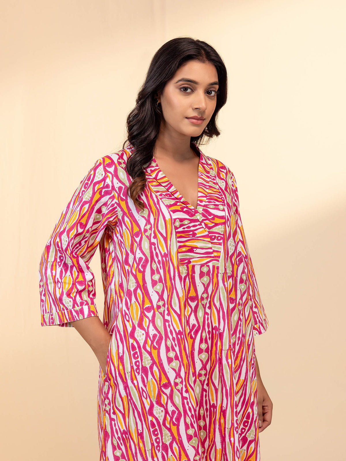 Sketch Book Pink Cotton Kurta