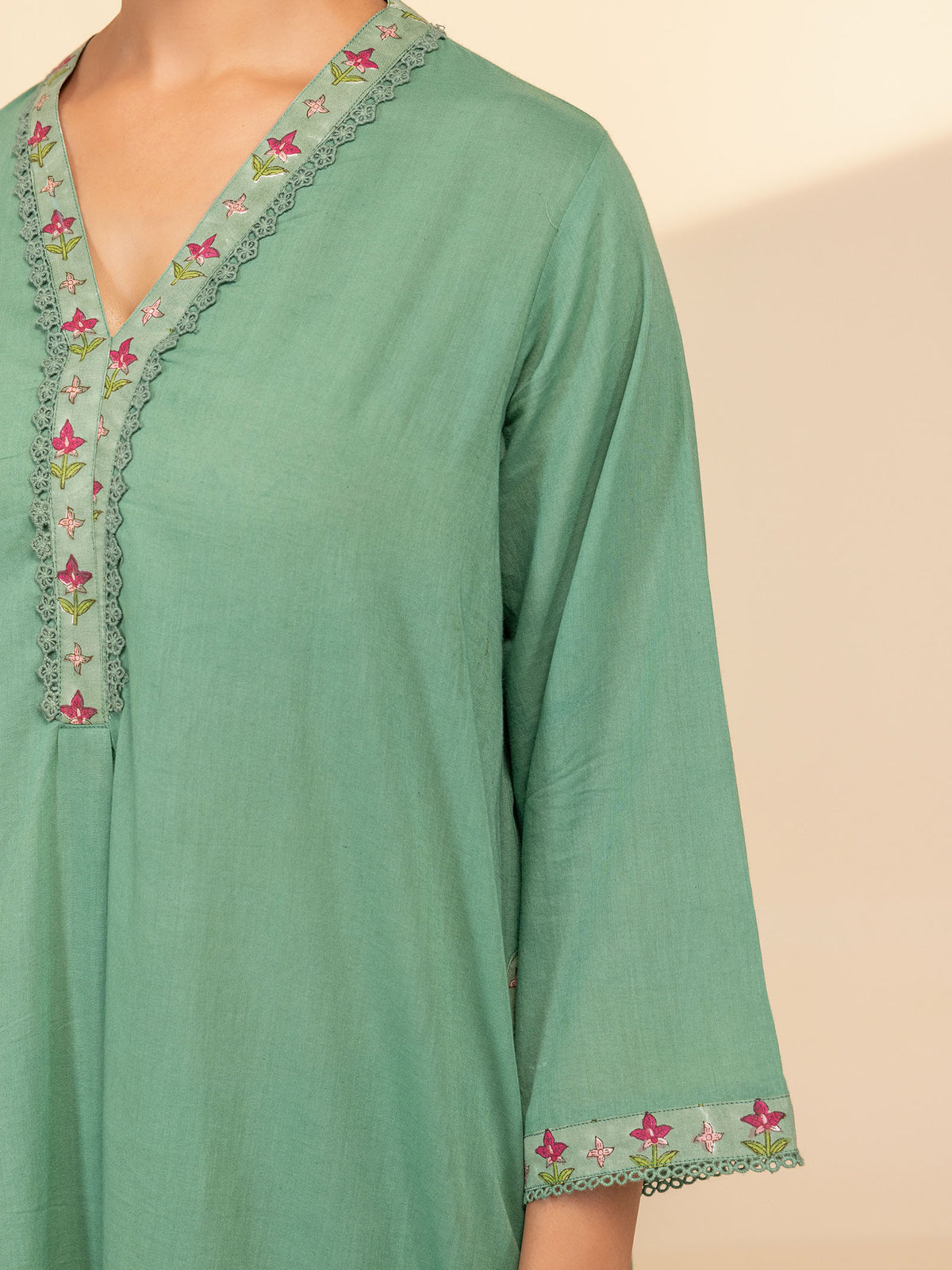 Sketch Book Green Voile Kurta
