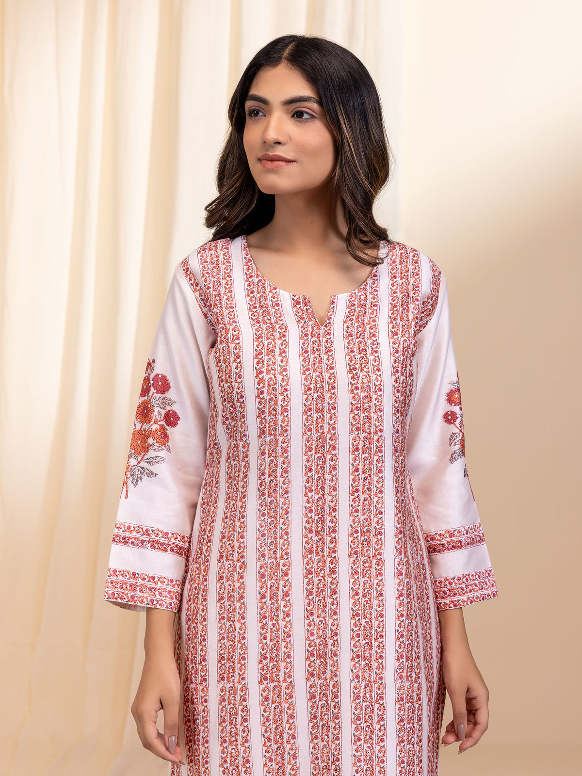 Butter and Blush Chanderi Kurta