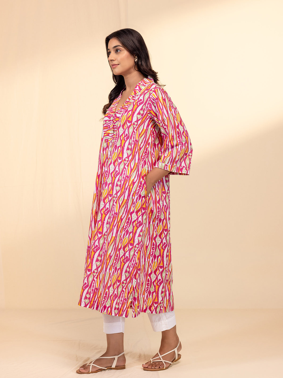 Sketch Book Pink Cotton Kurta