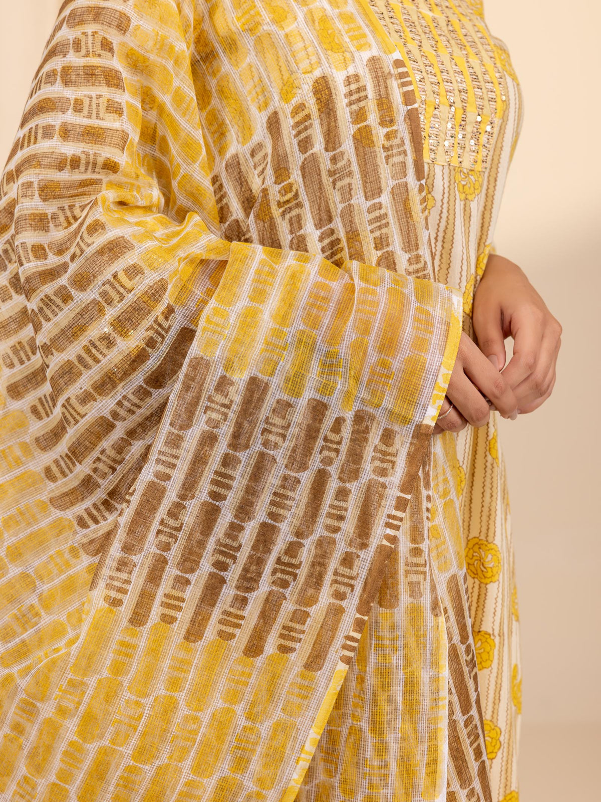 Lemon Sorbet Kota Dupatta
