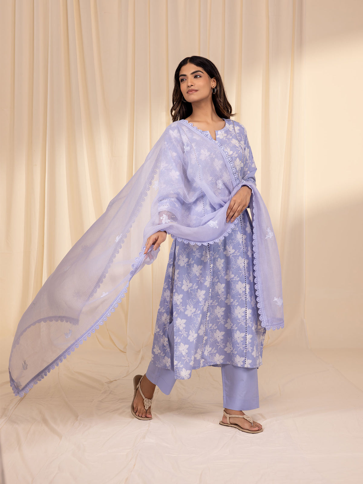 Lilac Whisper Kota Dupatta