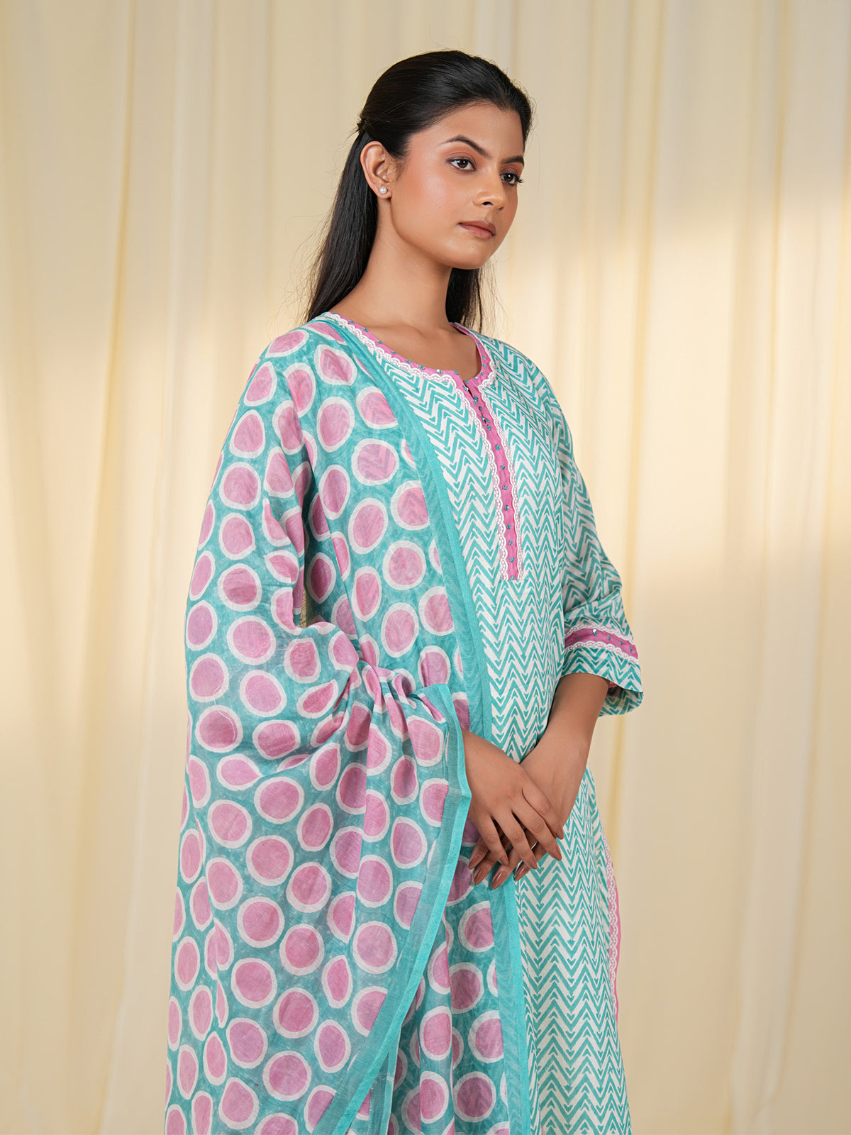 Mint Melody Chanderi Dupatta
