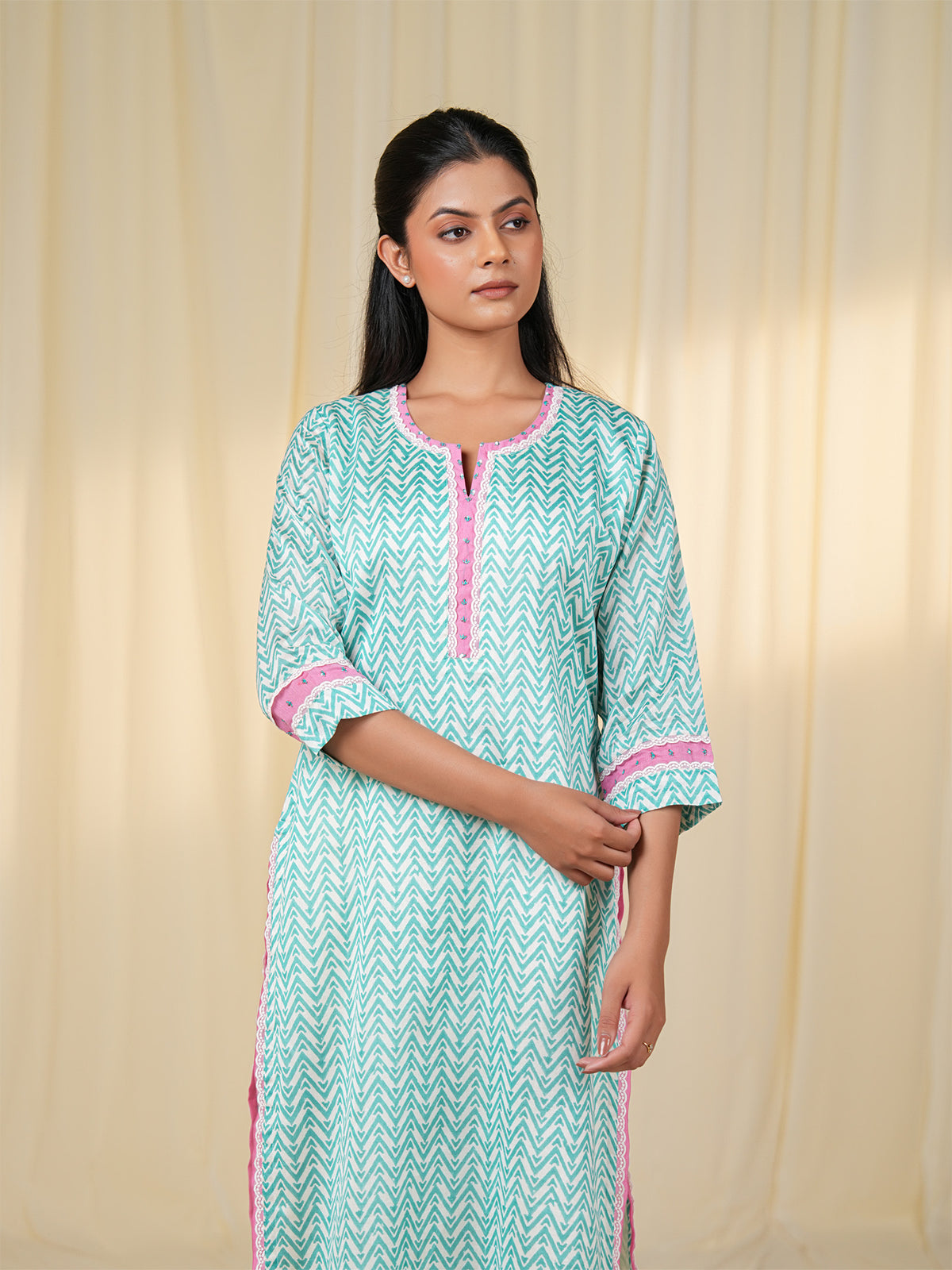 Mint Melody Chanderi Kurta