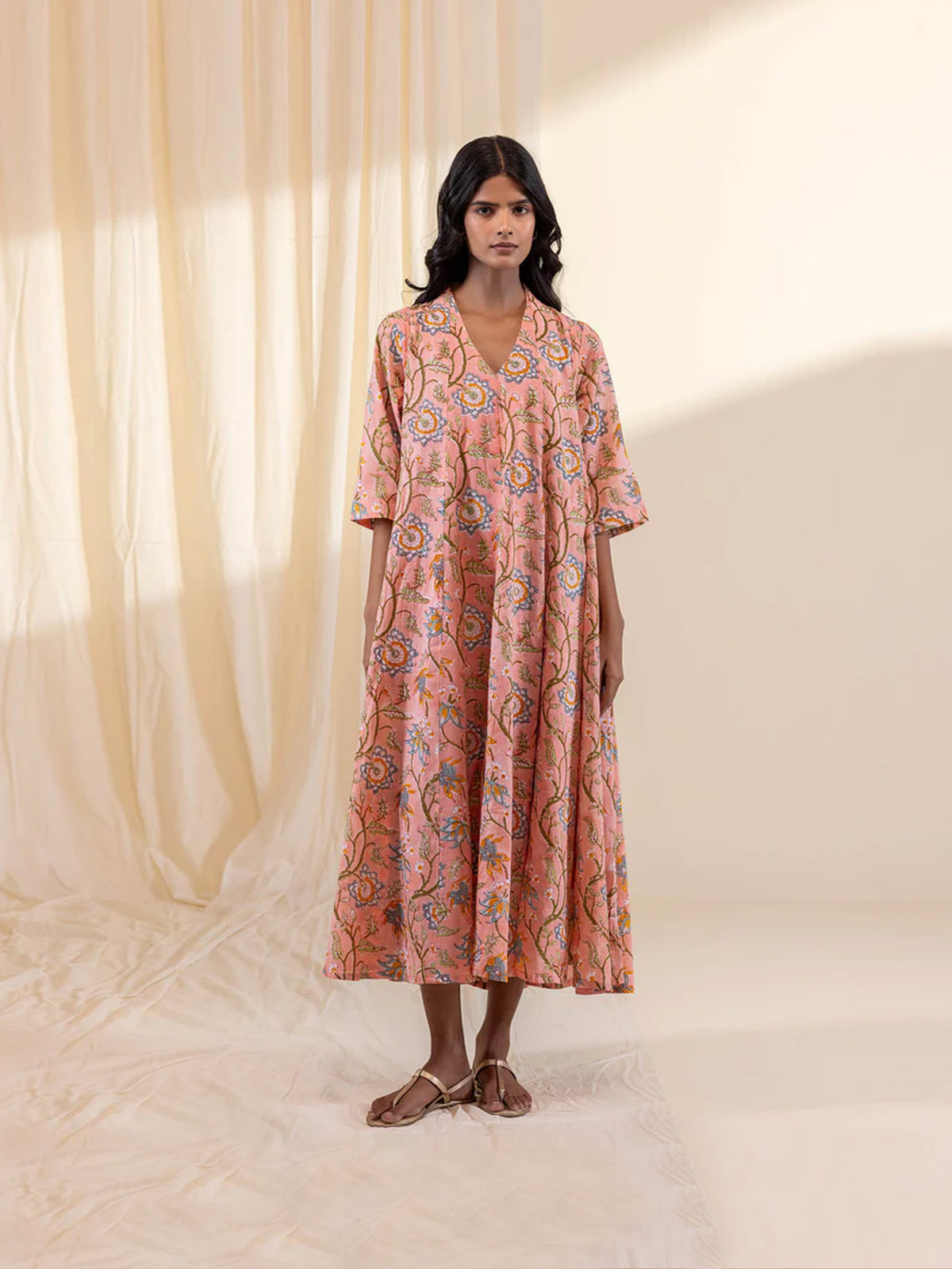 Miss Peach Cotton Dress