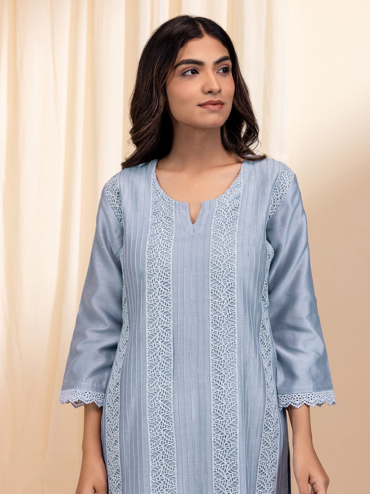 Mist Chanderi Kurta